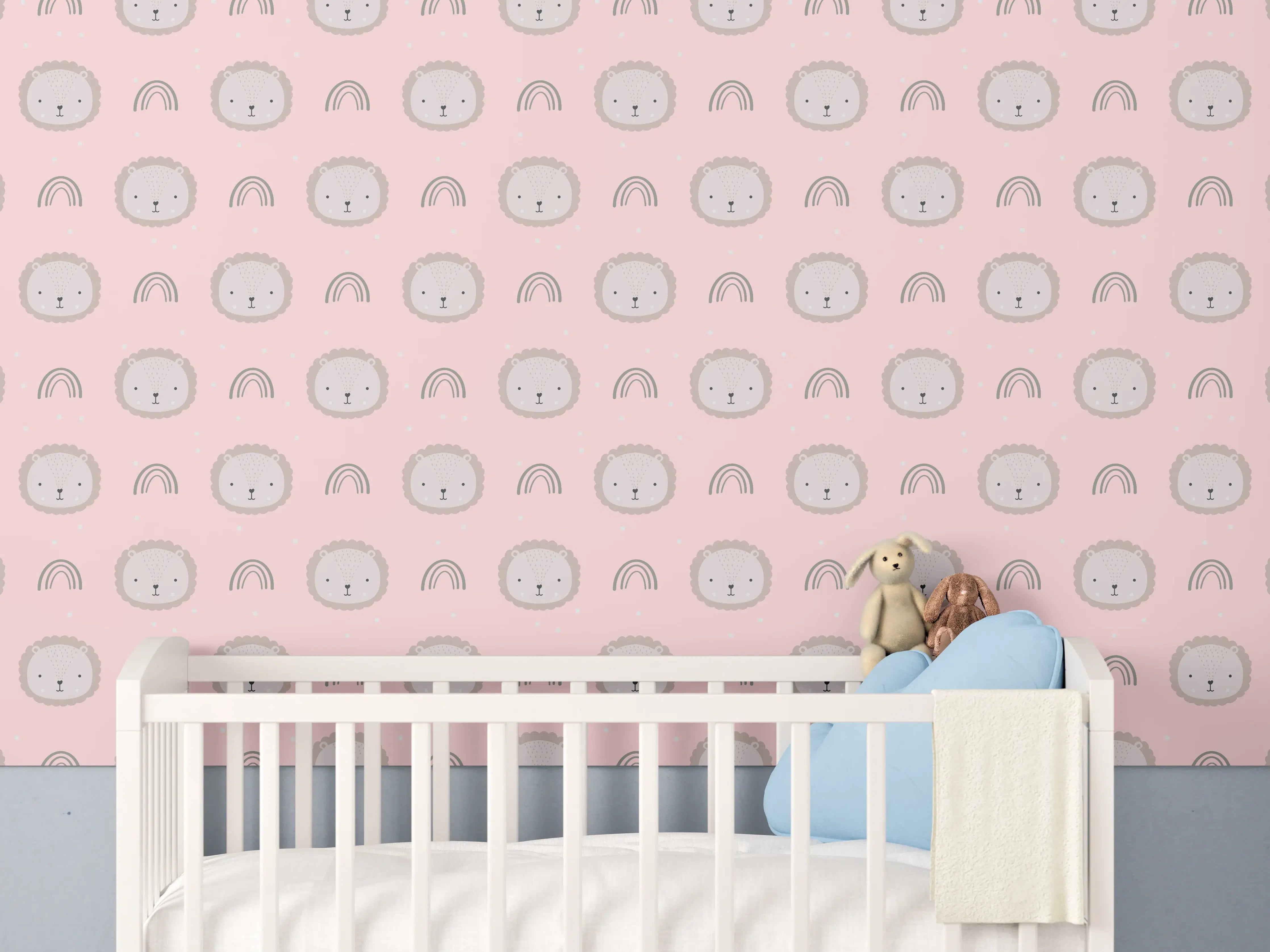 Babyzimmer Wandgestaltung - Süße Babymotive in Rosa mit Herzen