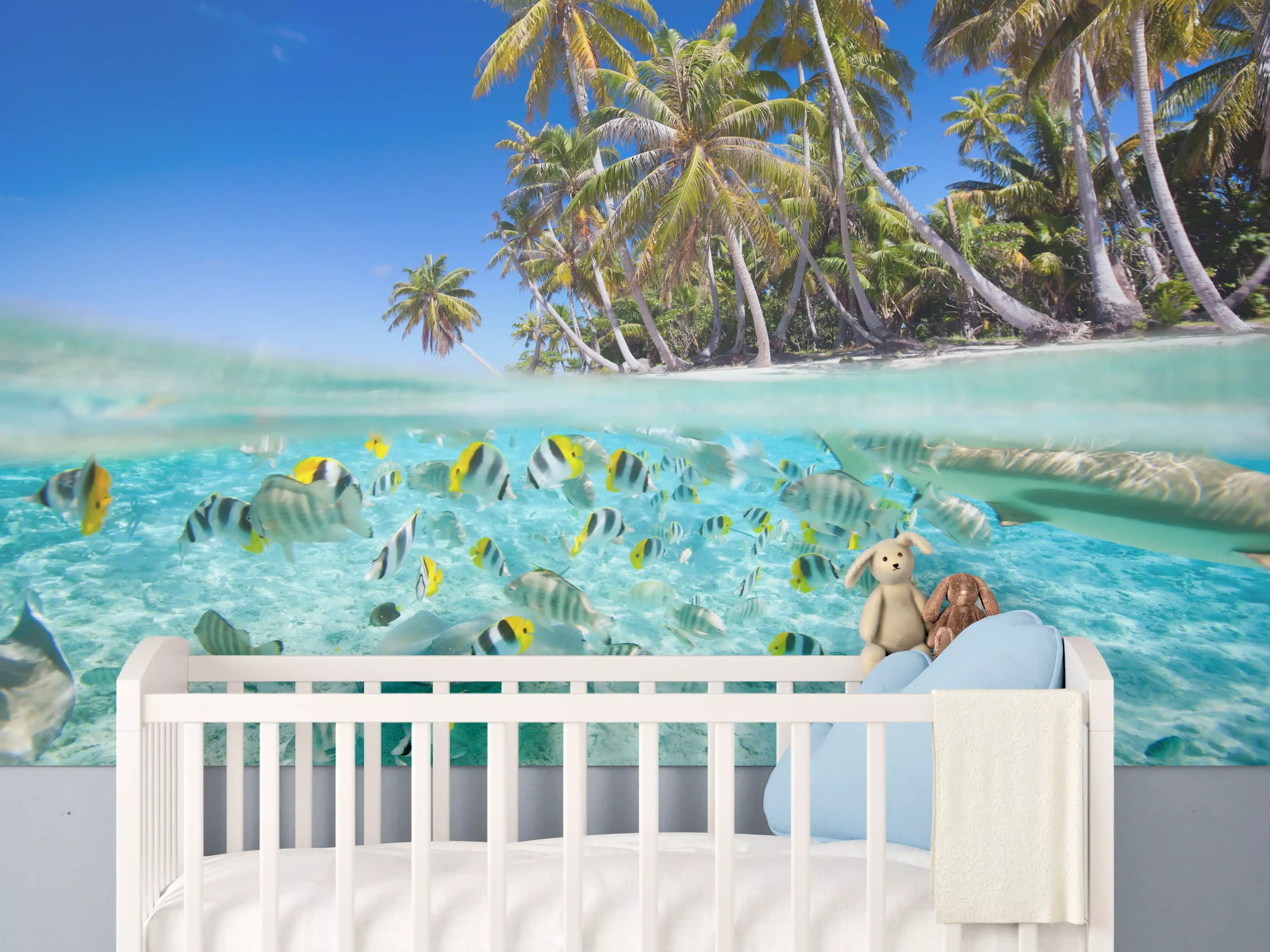 Babyzimmer Wandgestaltung - Tahiti - über und unter Wasser