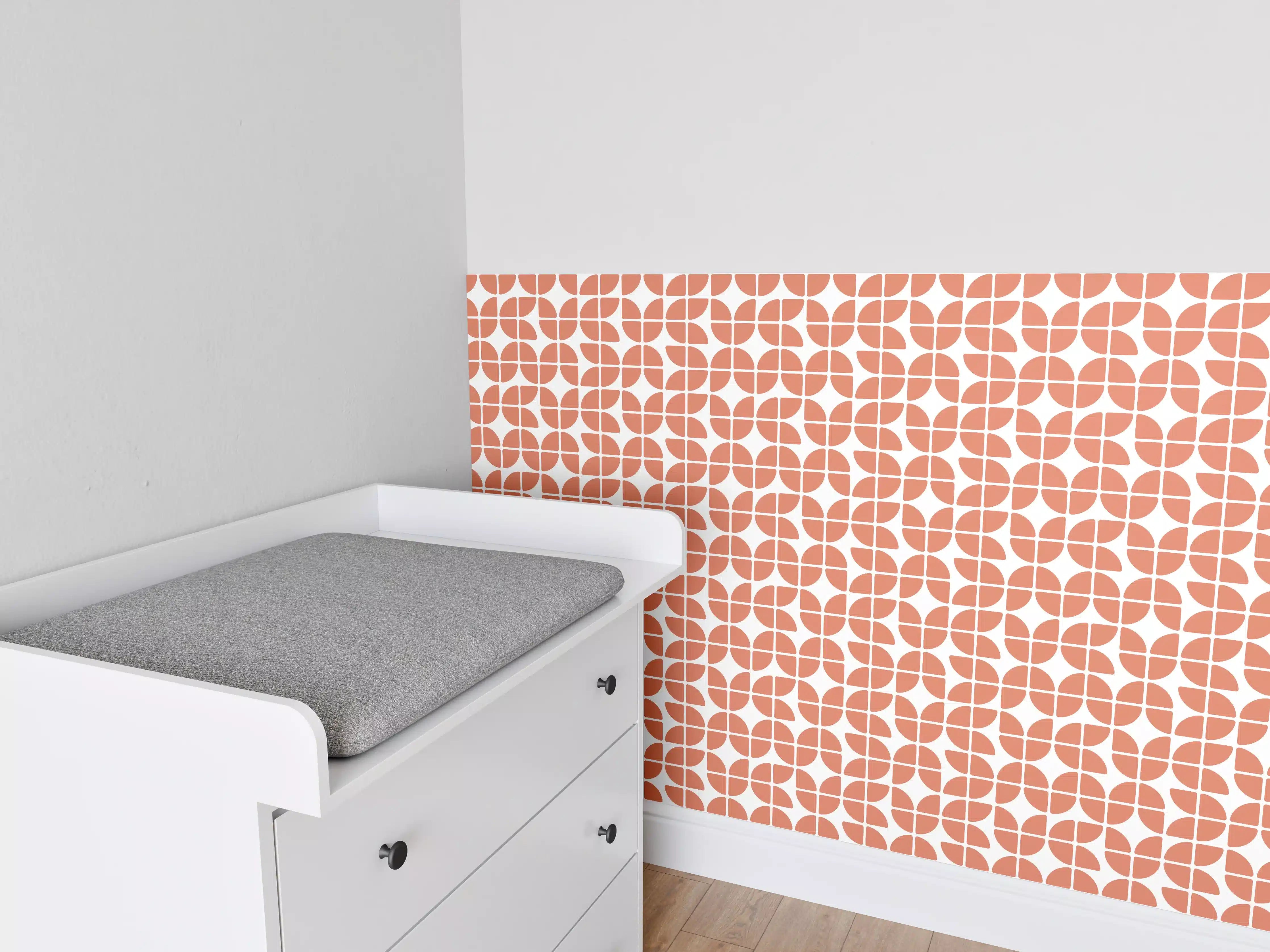Babyzimmer Wandgestaltung - Terracotta-Flies in warmem Ambiente