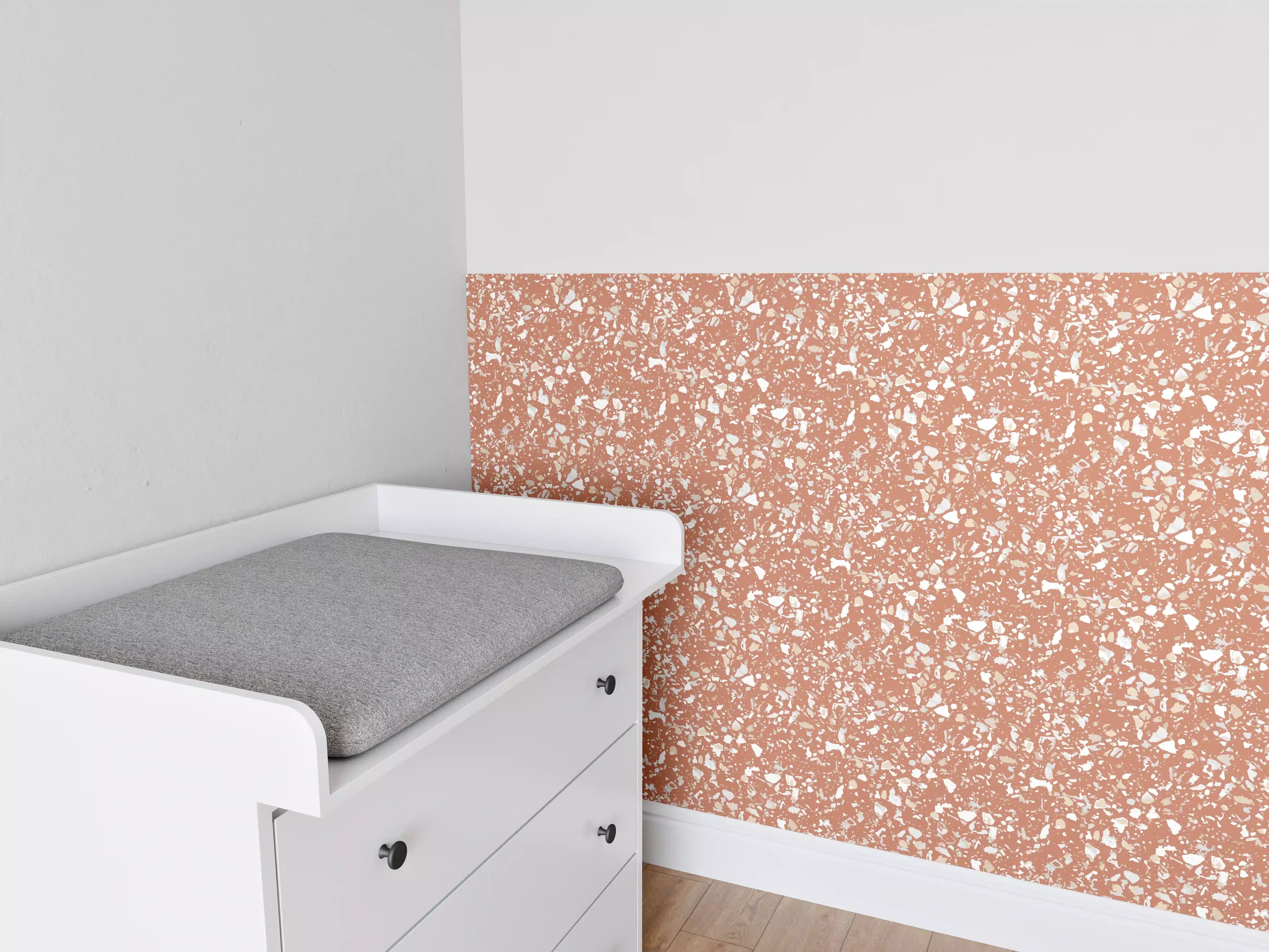 Babyzimmer Wandgestaltung - Terrazzo-Terracotta-Design