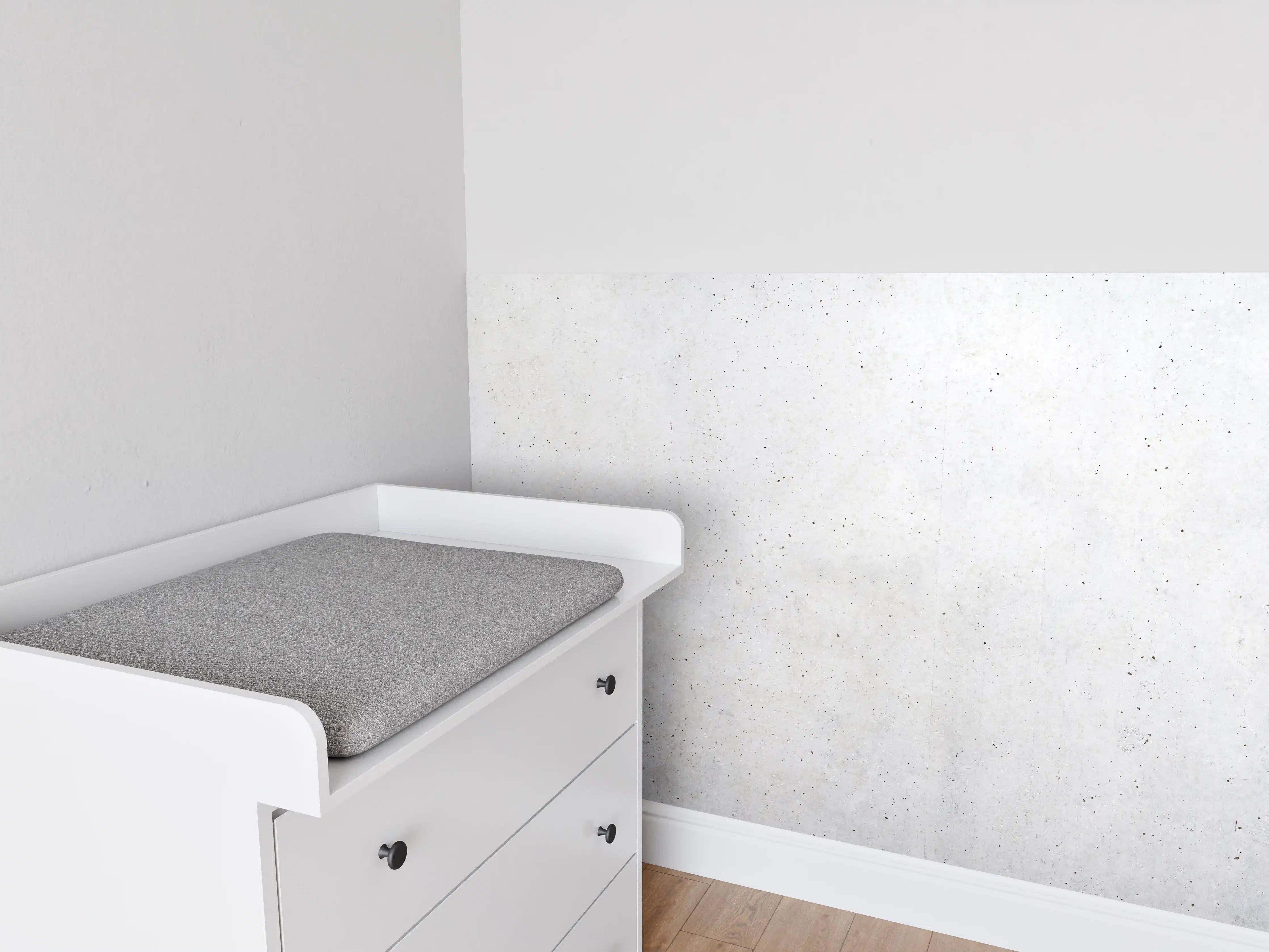Babyzimmer Wandgestaltung - Textur einer weißen Betonwand
