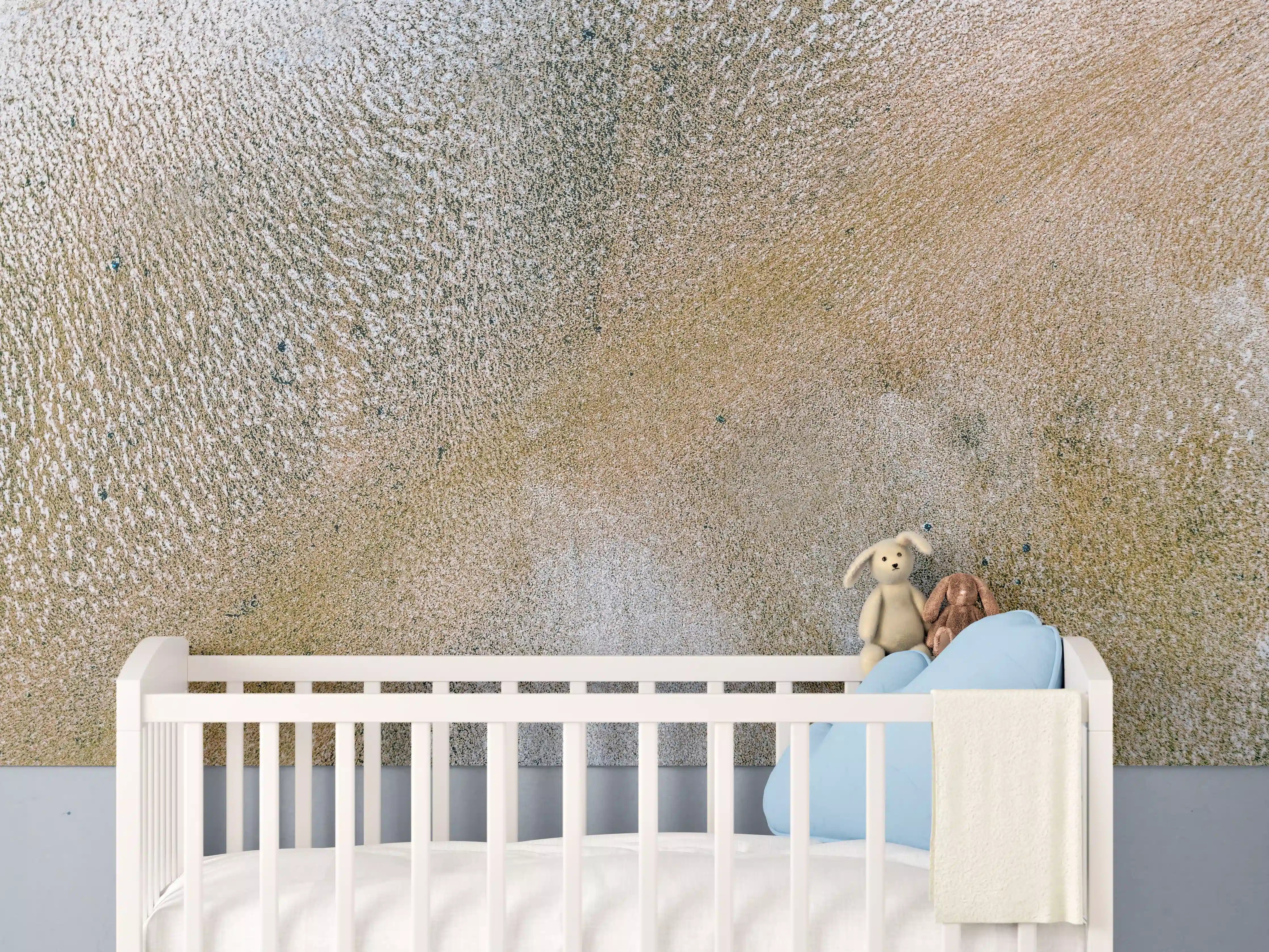 Babyzimmer Wandgestaltung - Texturierte Oberfläche in Erdtönen