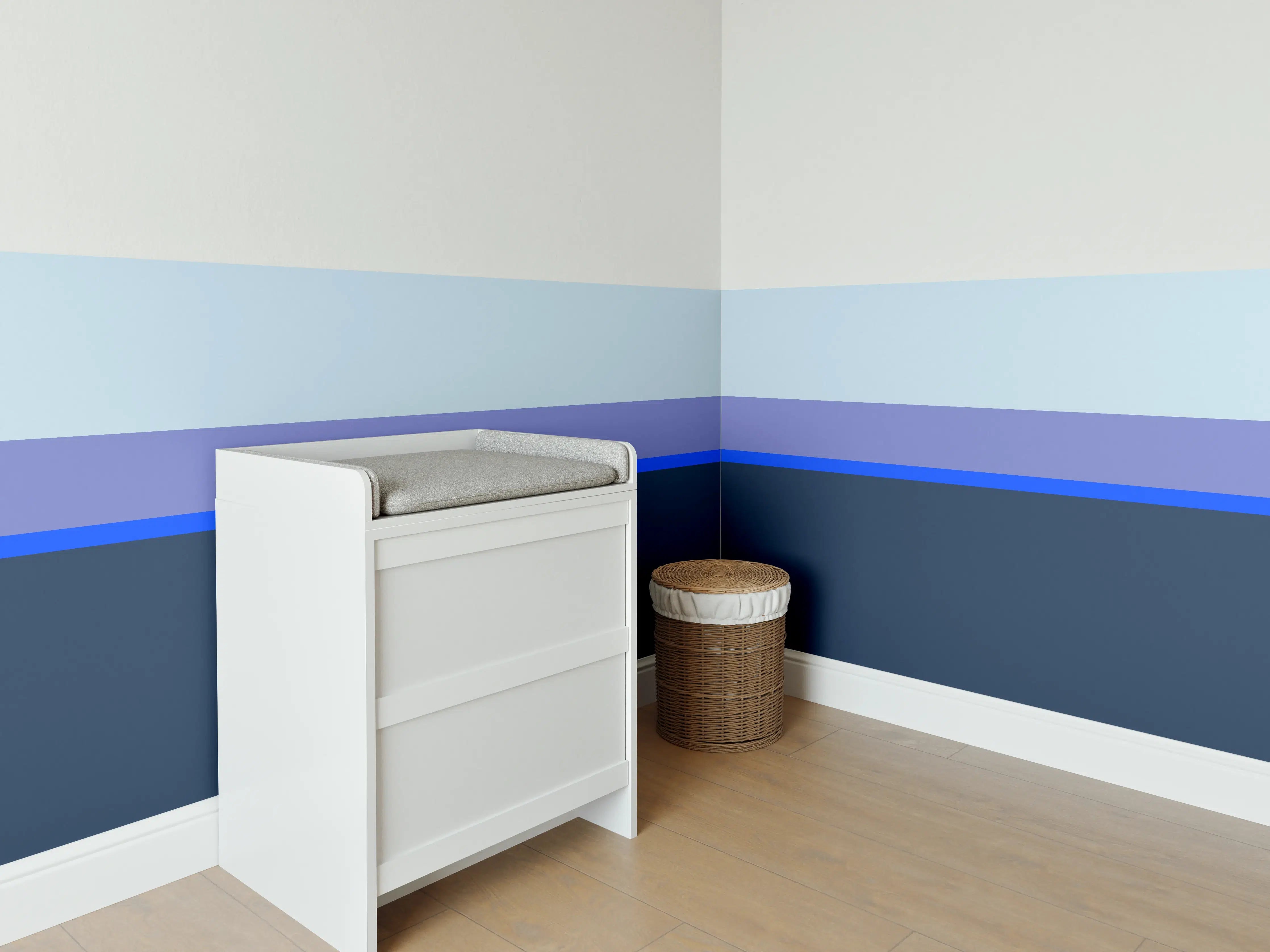 Babyzimmer Wandgestaltung - The Blues - Horizontal - Blueberry