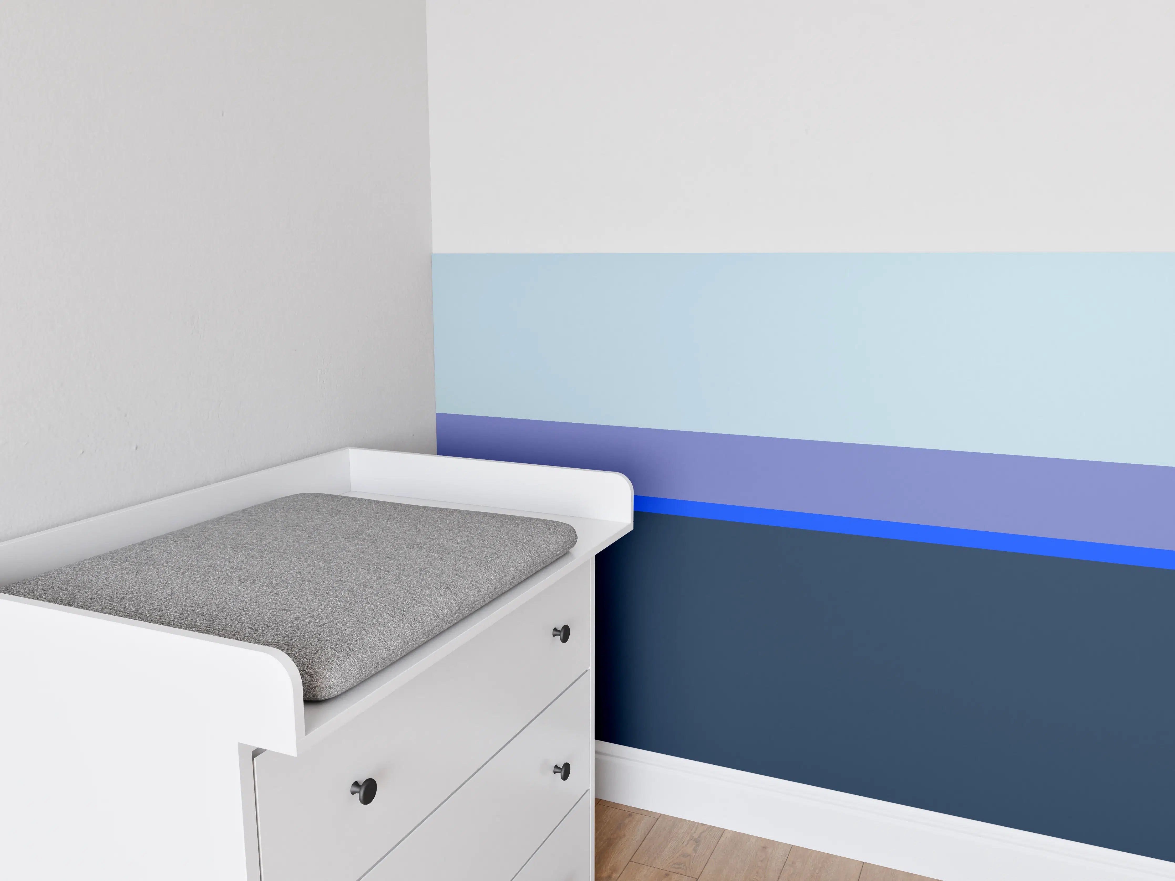 Babyzimmer Wandgestaltung - The Blues - Horizontal - Blueberry