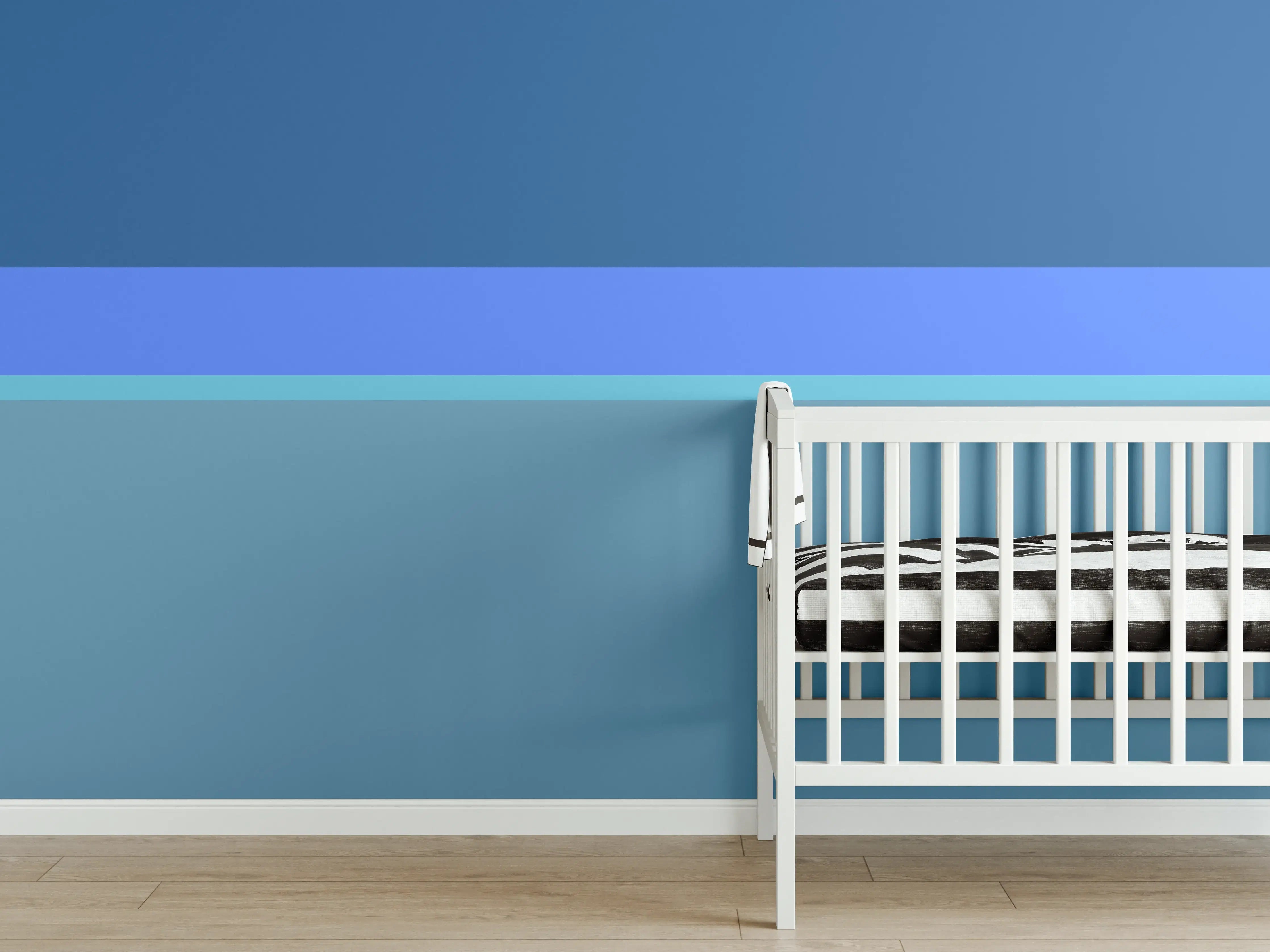 Babyzimmer Wandgestaltung - The Blues - Horizontal - Cornflower