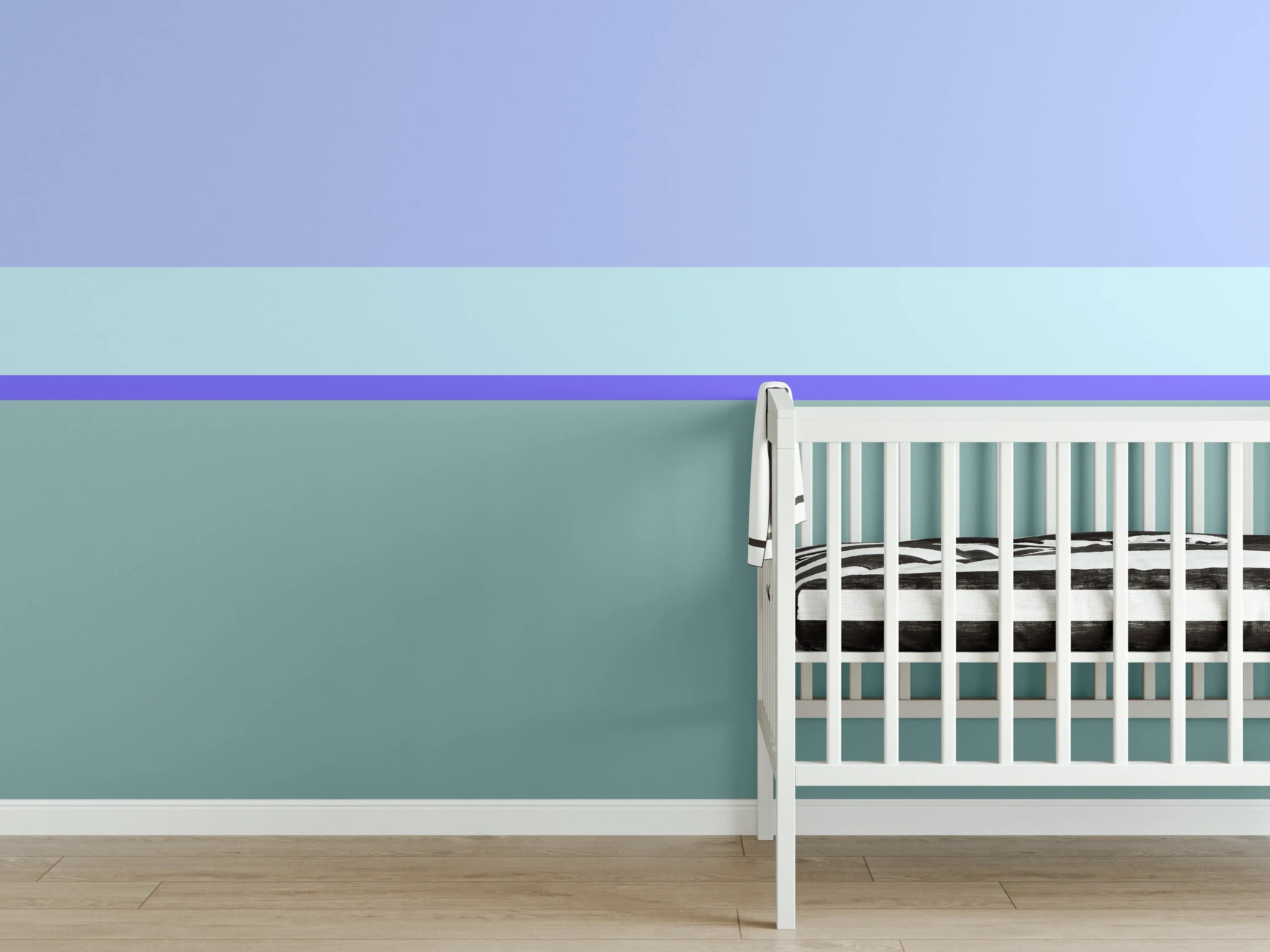 Babyzimmer Wandgestaltung - The Blues - Horizontal - Lavender