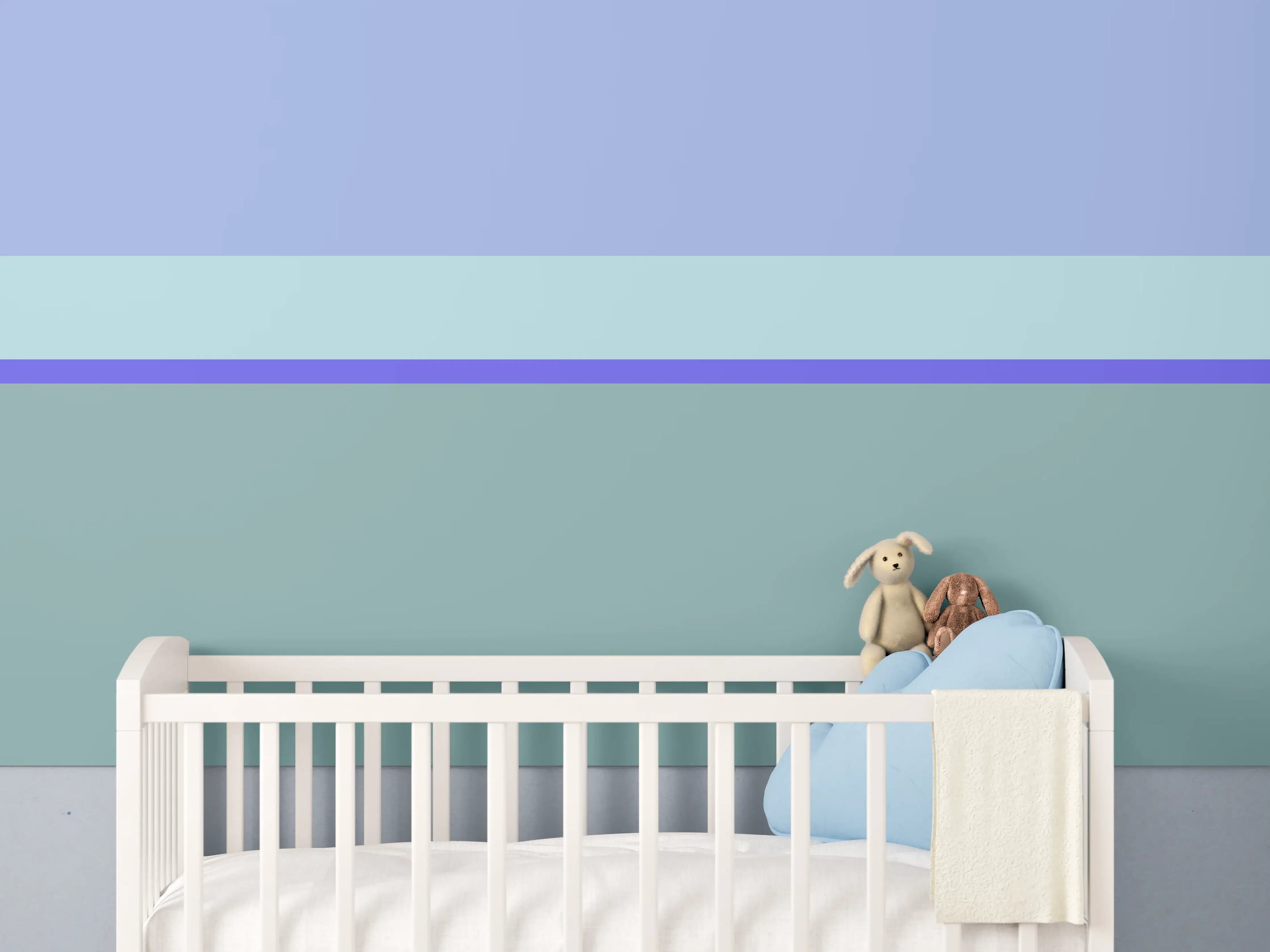 Babyzimmer Wandgestaltung - The Blues - Horizontal - Lavender
