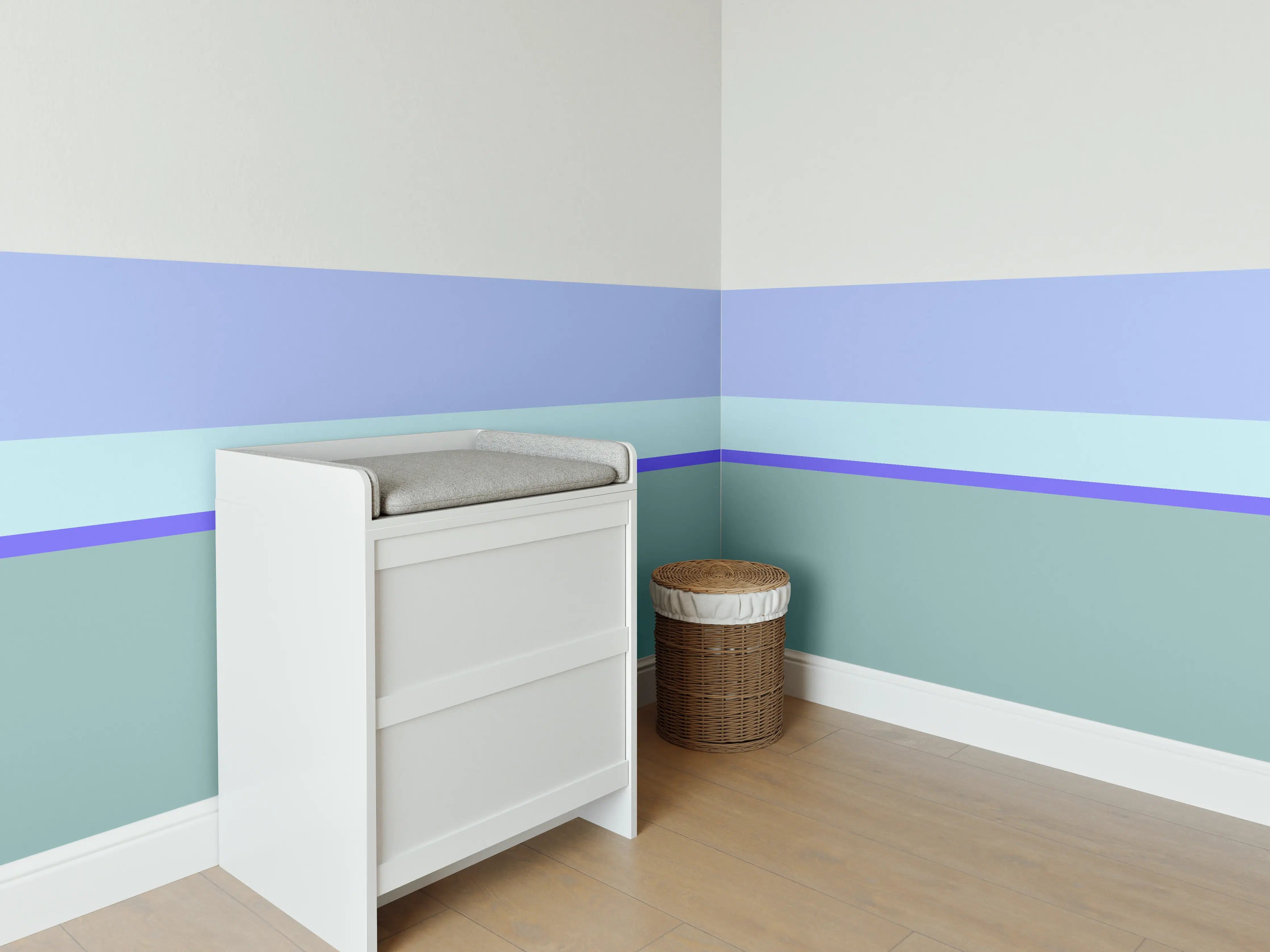 Babyzimmer Wandgestaltung - The Blues - Horizontal - Lavender