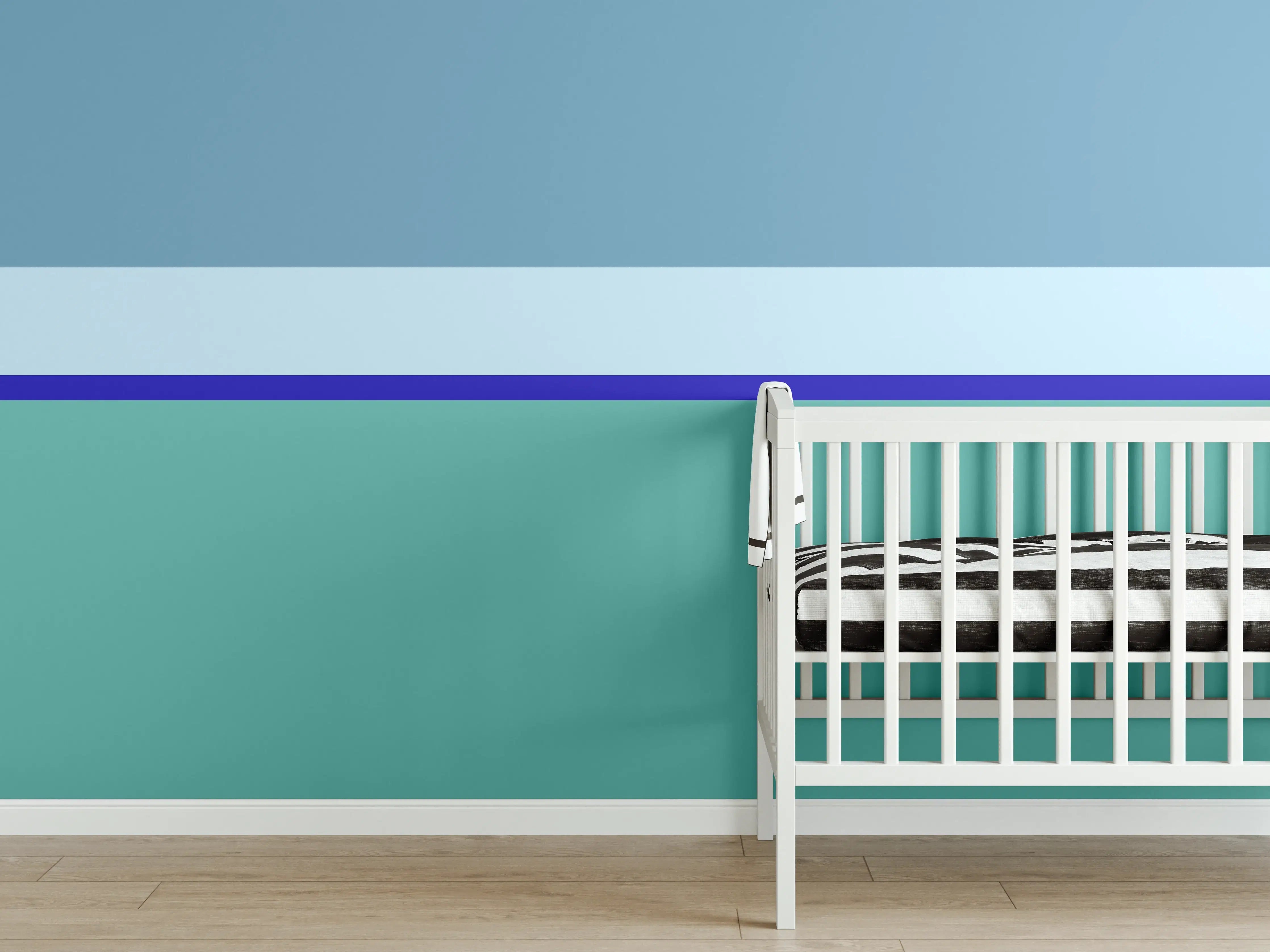Babyzimmer Wandgestaltung - The Blues - Horizontal - Ocean