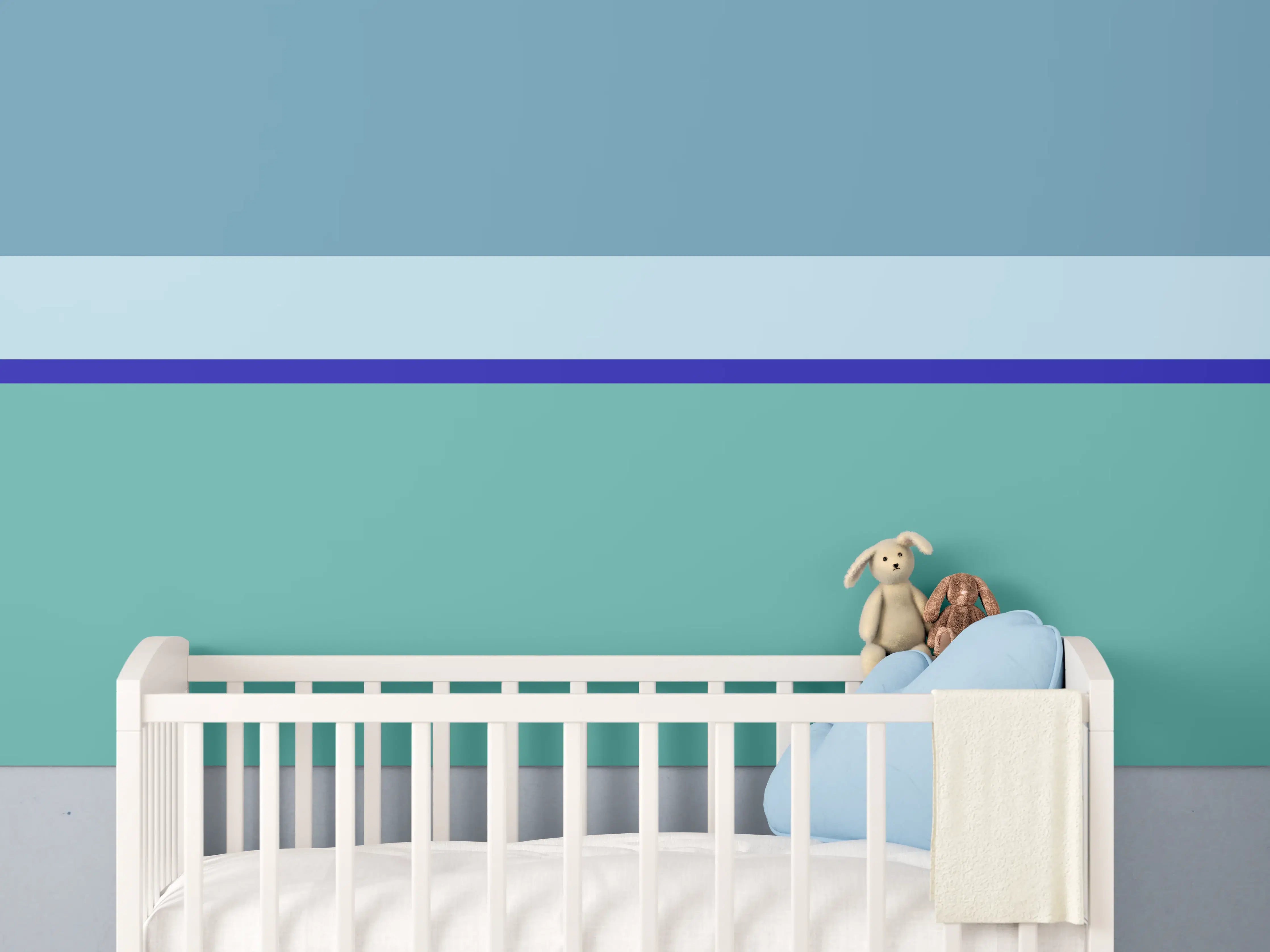 Babyzimmer Wandgestaltung - The Blues - Horizontal - Ocean