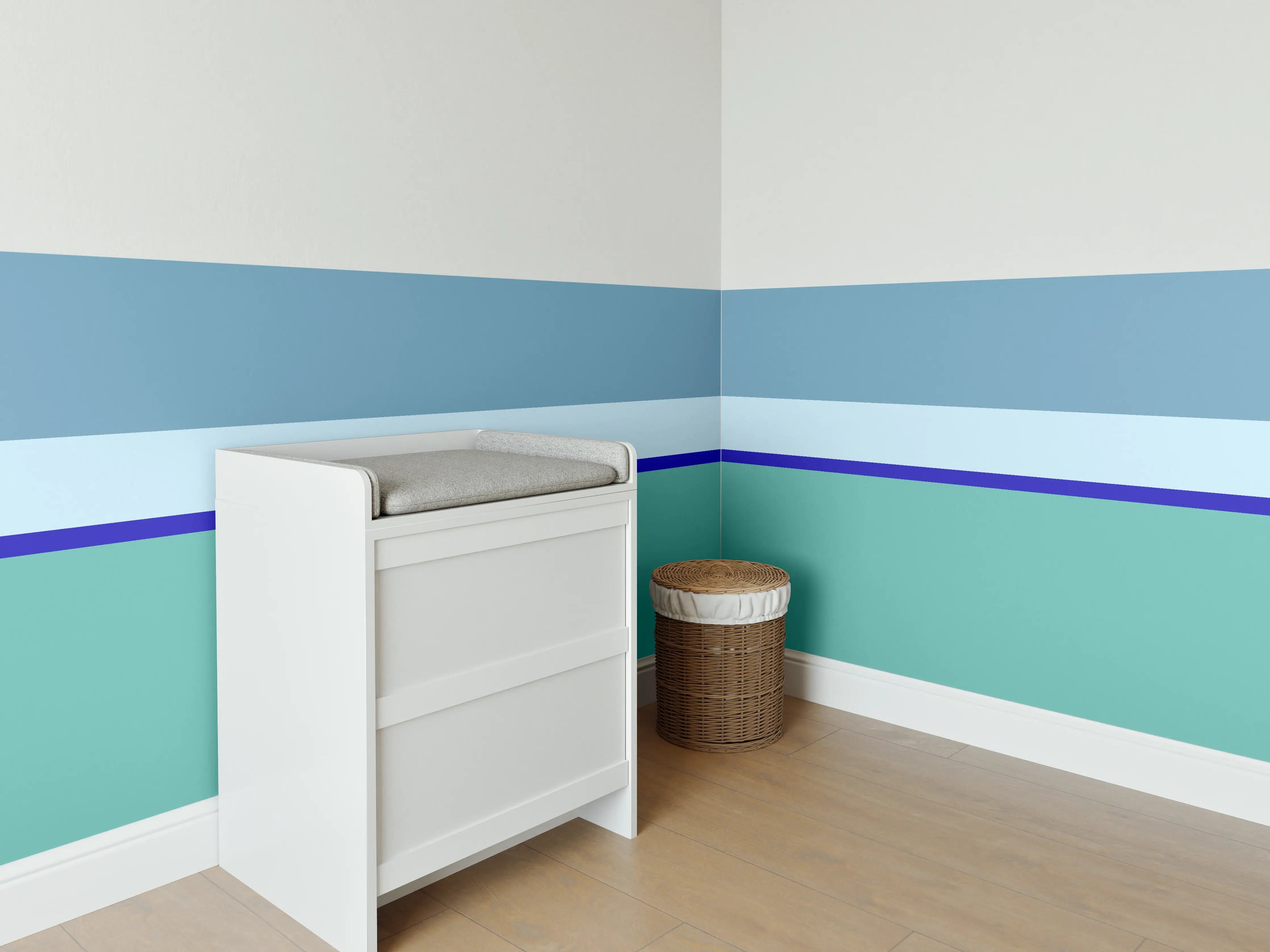 Babyzimmer Wandgestaltung - The Blues - Horizontal - Ocean