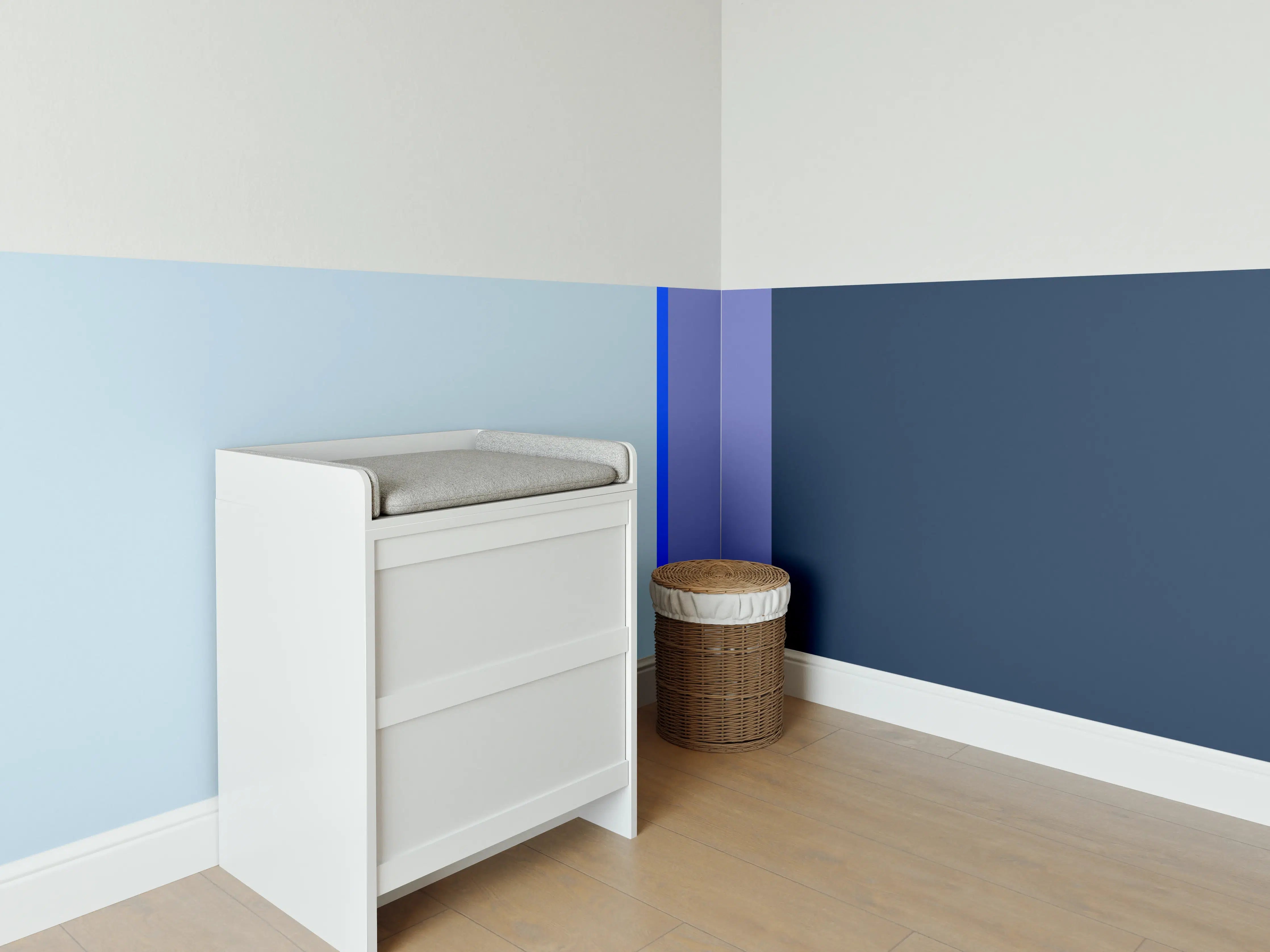 Babyzimmer Wandgestaltung - The Blues - Vertical - Blueberry