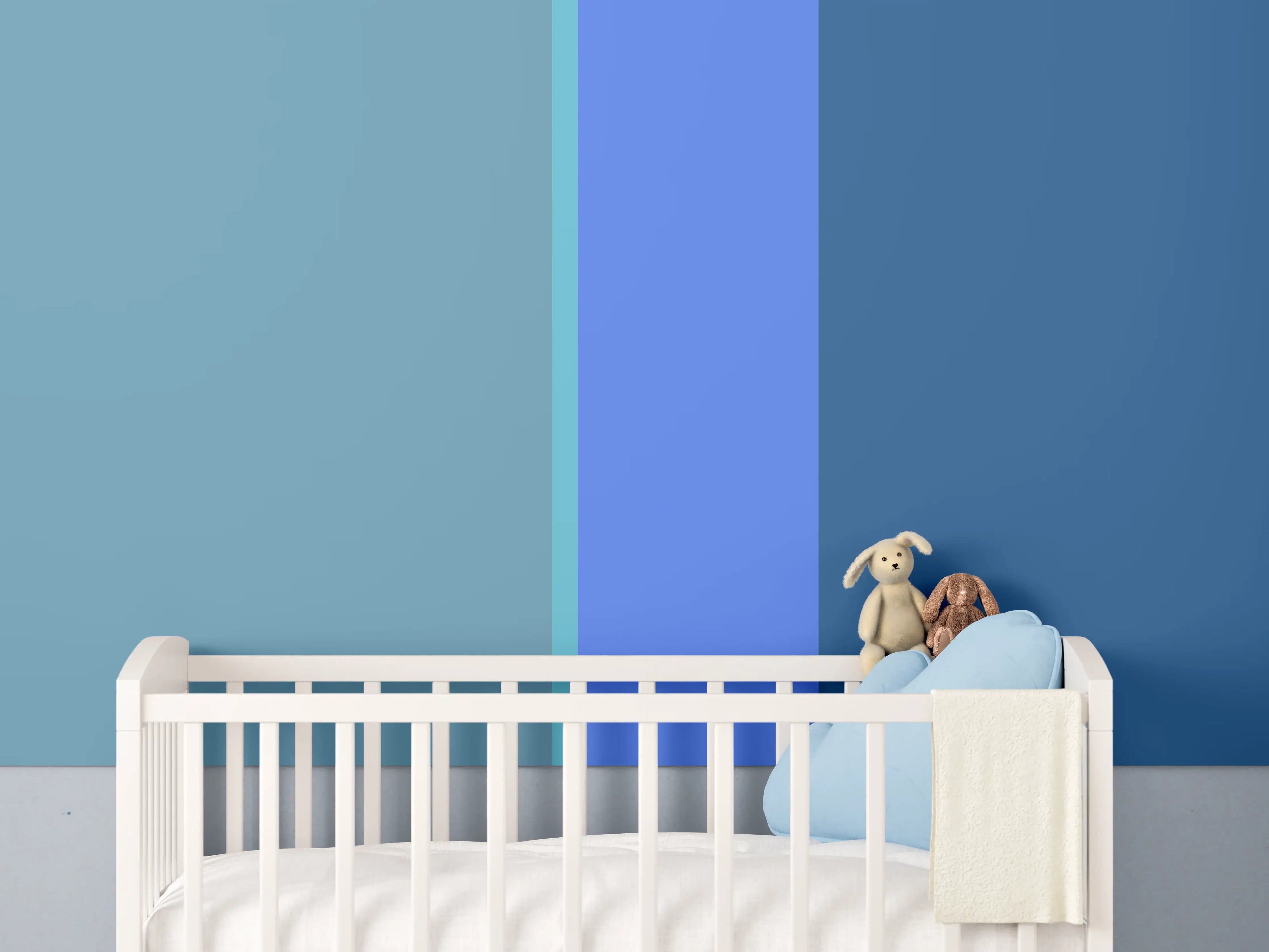 Babyzimmer Wandgestaltung - The Blues - Vertical - Cornflower