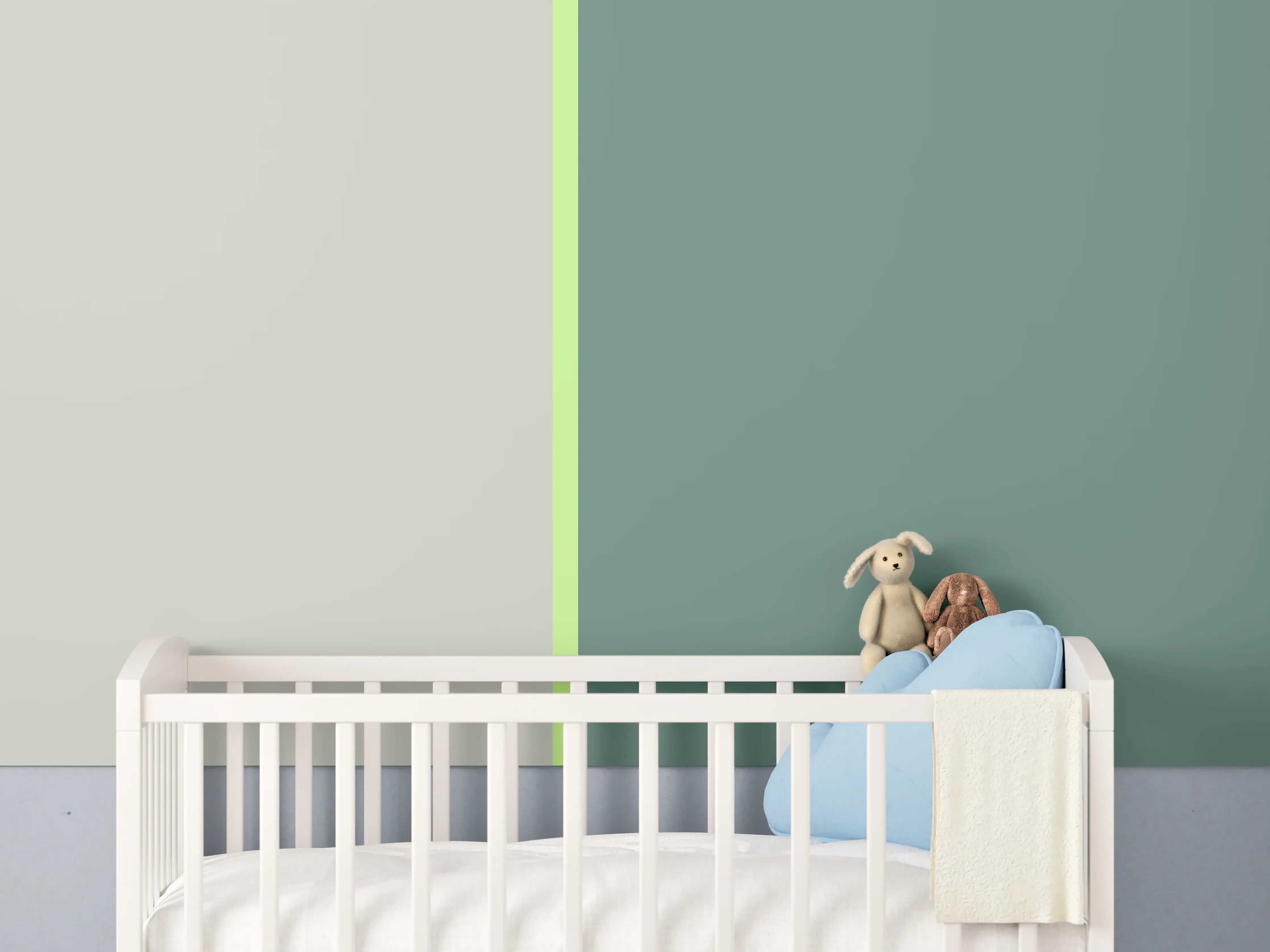 Babyzimmer Wandgestaltung - The Greens - Easy Vertical - Granny Smith