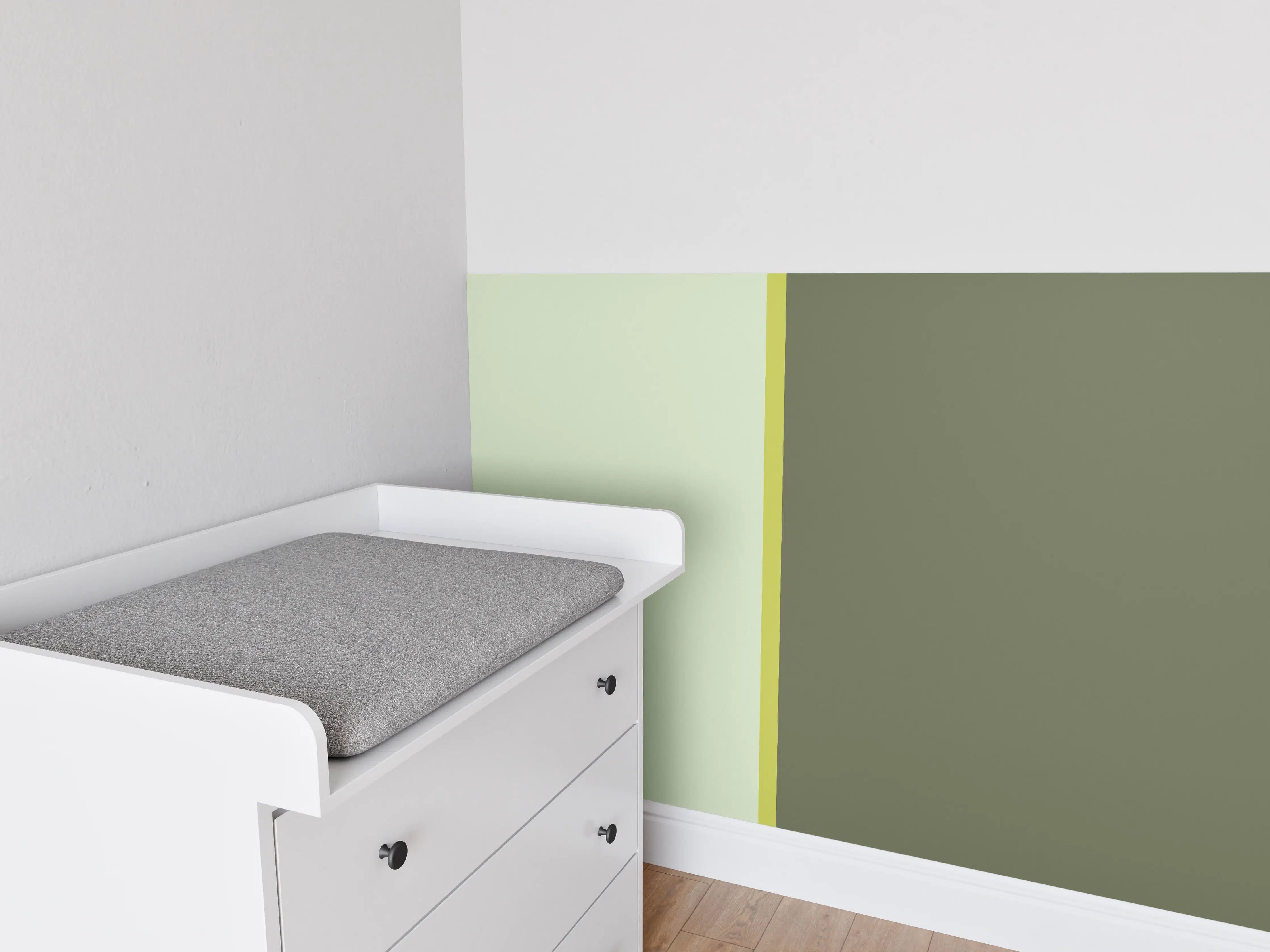 Babyzimmer Wandgestaltung - The Greens - Easy Vertical - Olive