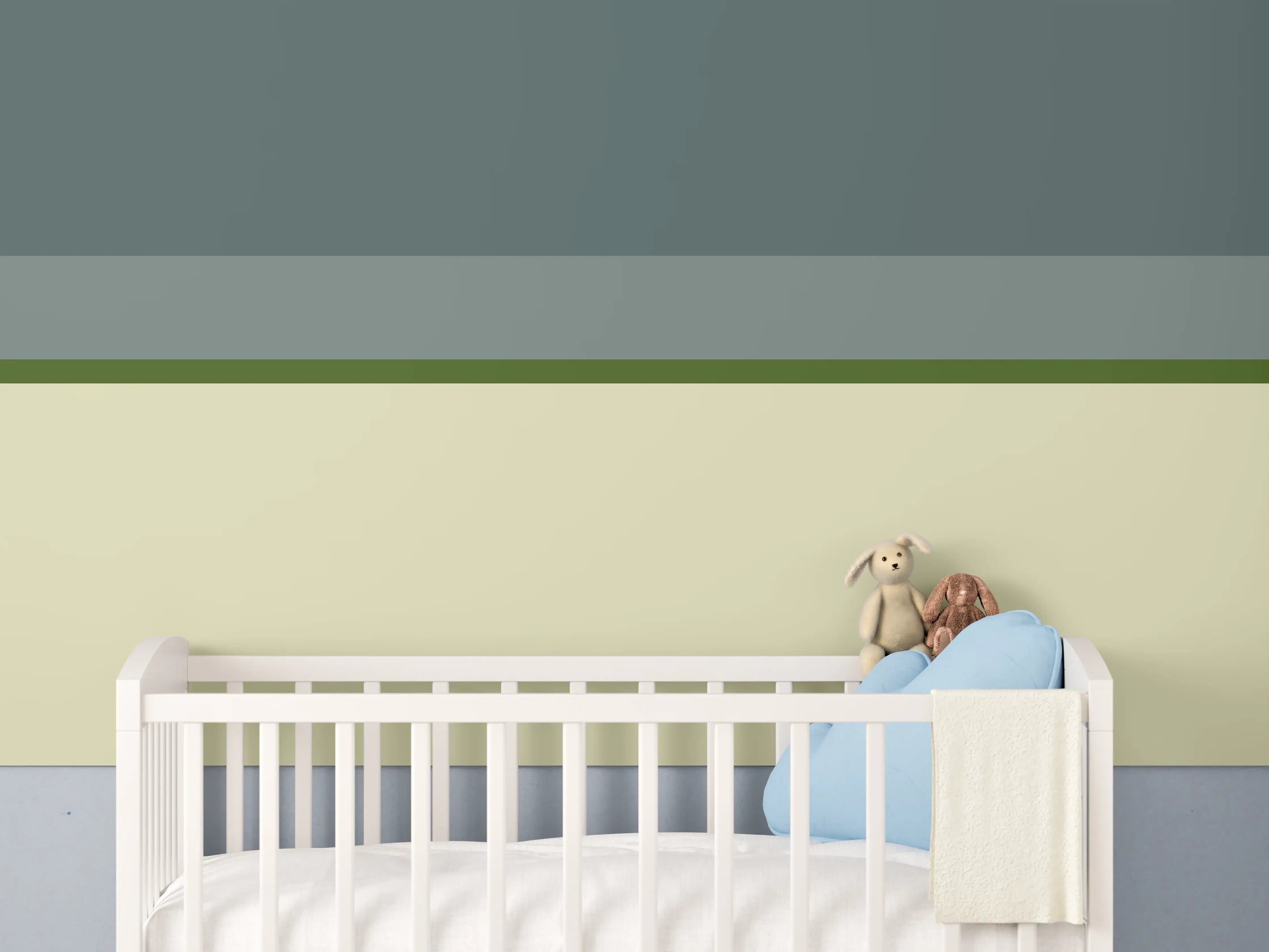Babyzimmer Wandgestaltung - The Greens - Horizontal - Avocado
