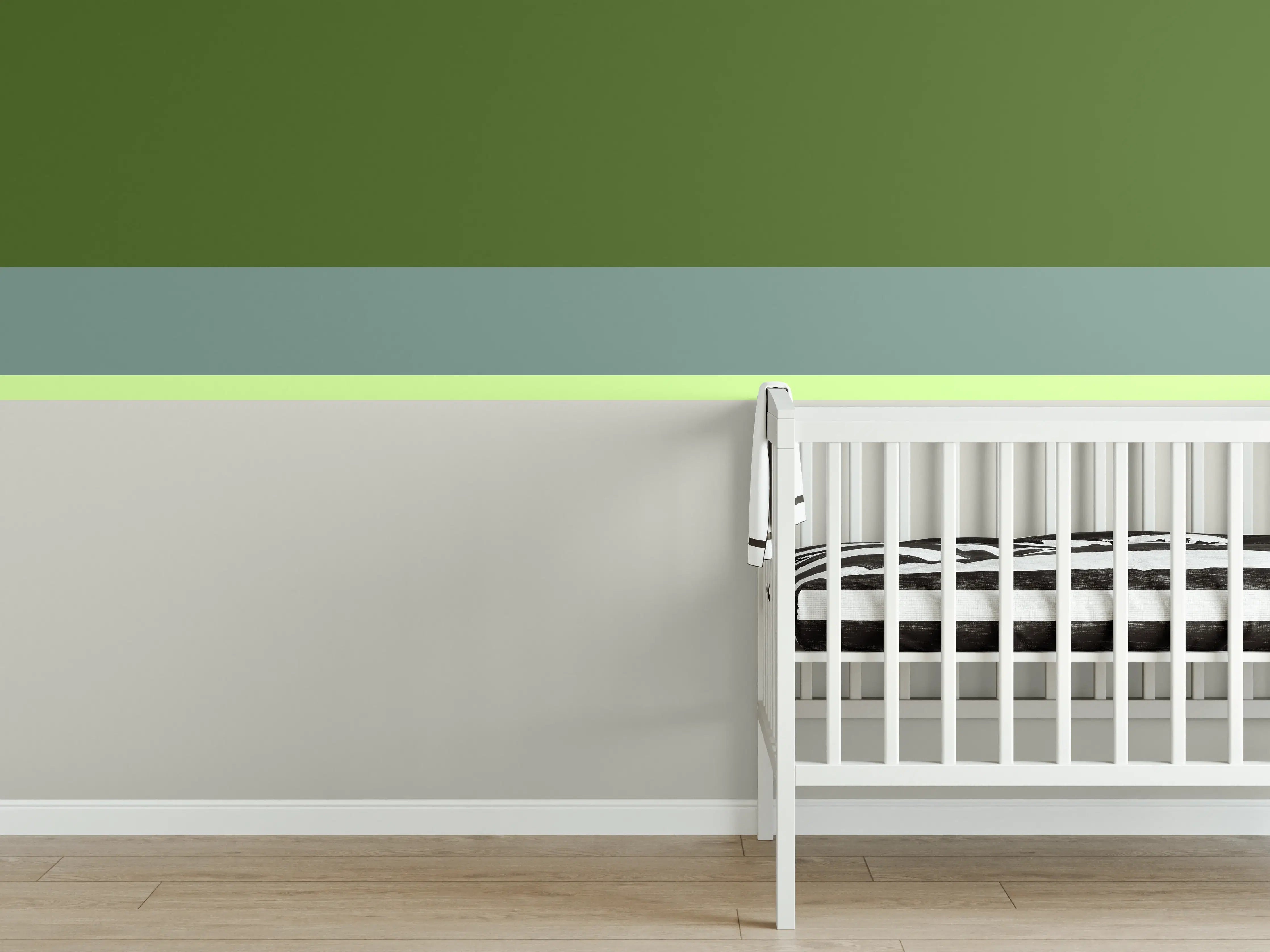 Babyzimmer Wandgestaltung - The Greens - Horizontal - Granny Smith