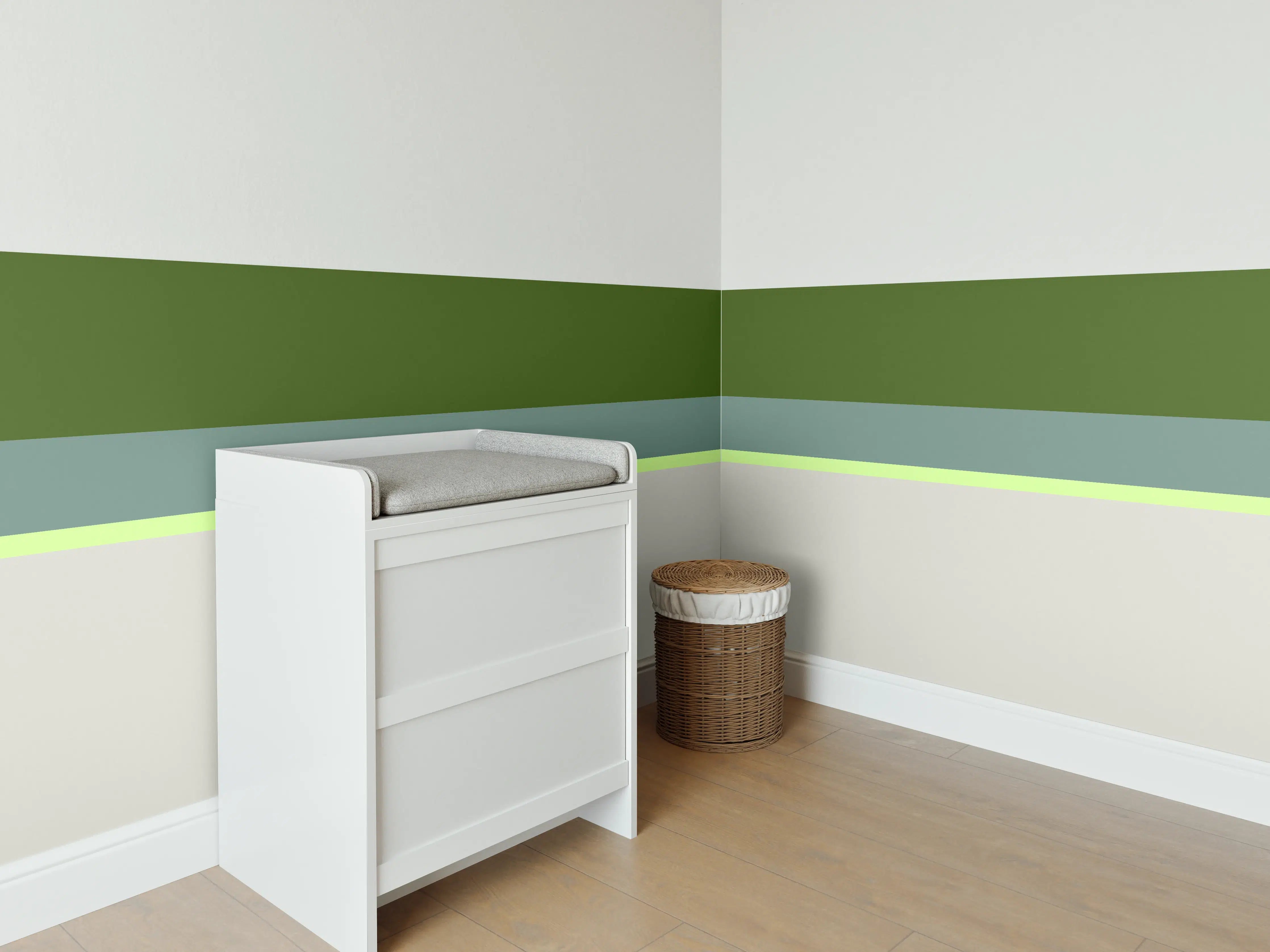 Babyzimmer Wandgestaltung - The Greens - Horizontal - Granny Smith