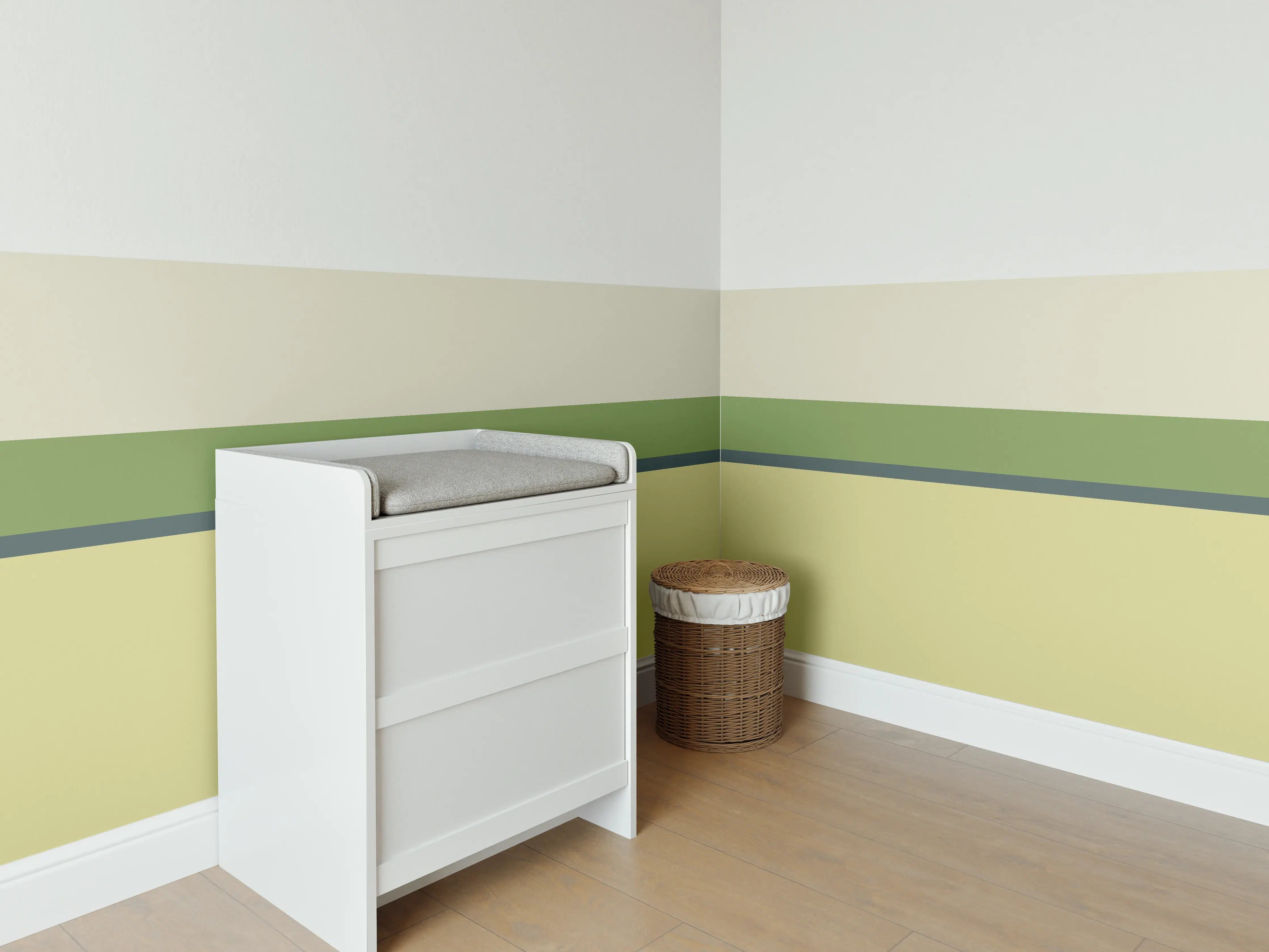 Babyzimmer Wandgestaltung - The Greens - Horizontal - Pistachio