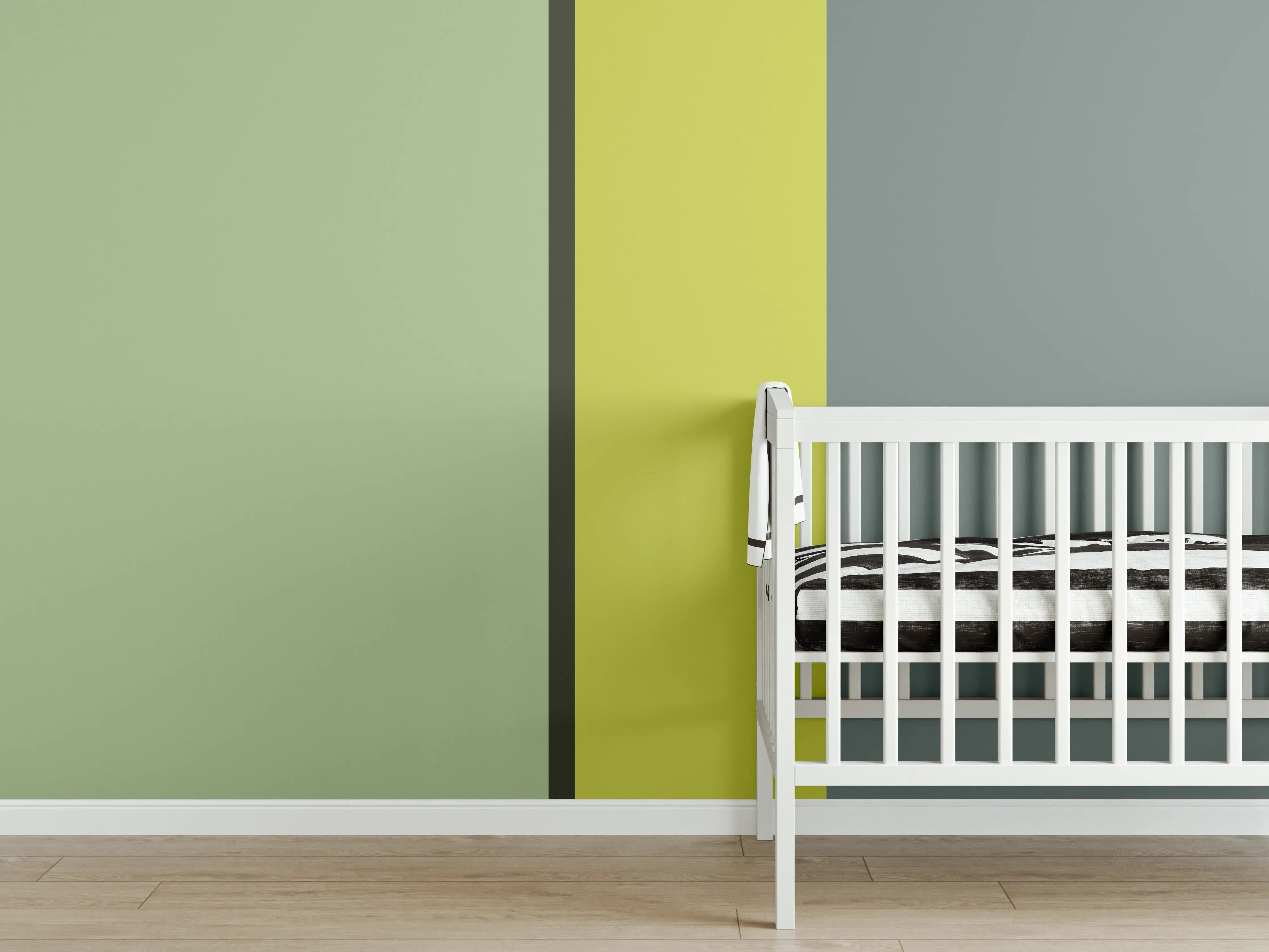 Babyzimmer Wandgestaltung - The Greens - Vertical - Matcha