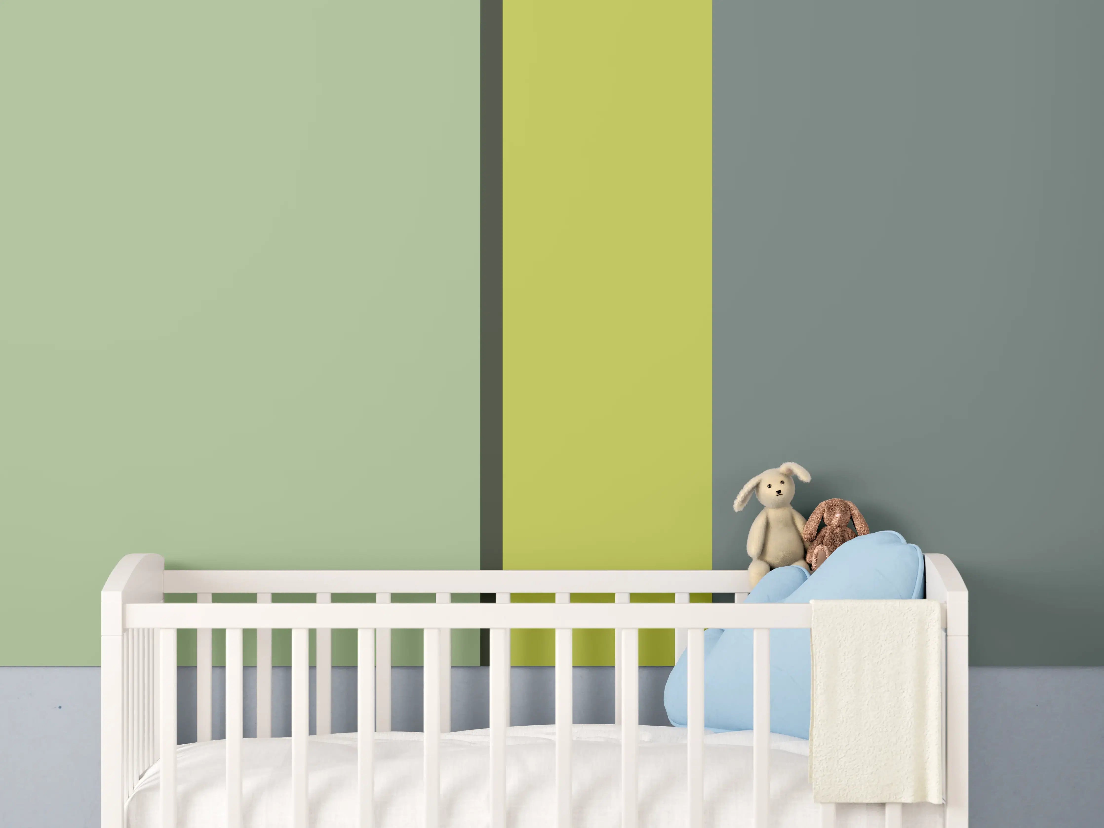 Babyzimmer Wandgestaltung - The Greens - Vertical - Matcha