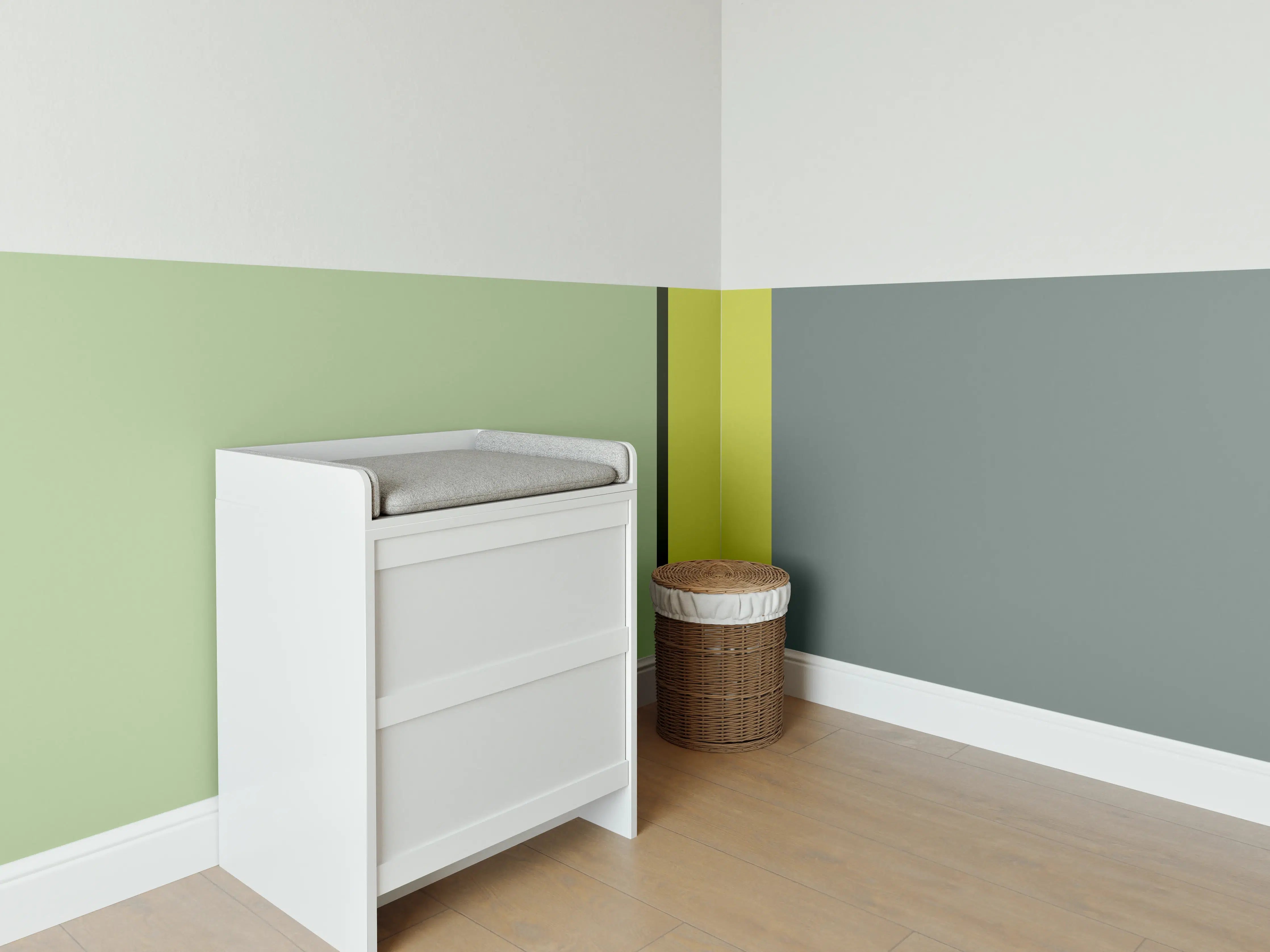Babyzimmer Wandgestaltung - The Greens - Vertical - Matcha