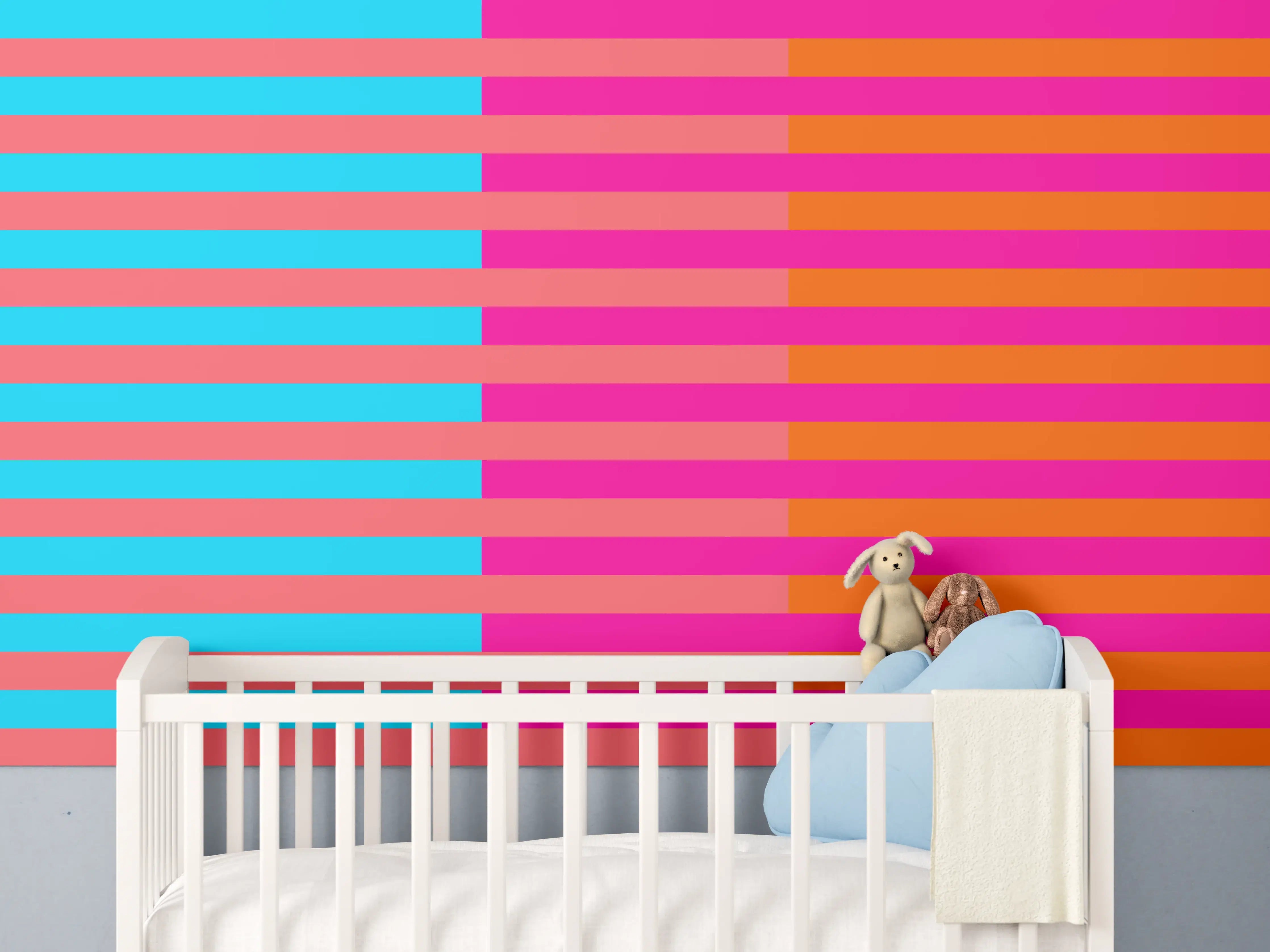 Babyzimmer Wandgestaltung - The Neons - Multy Stripes - Nova