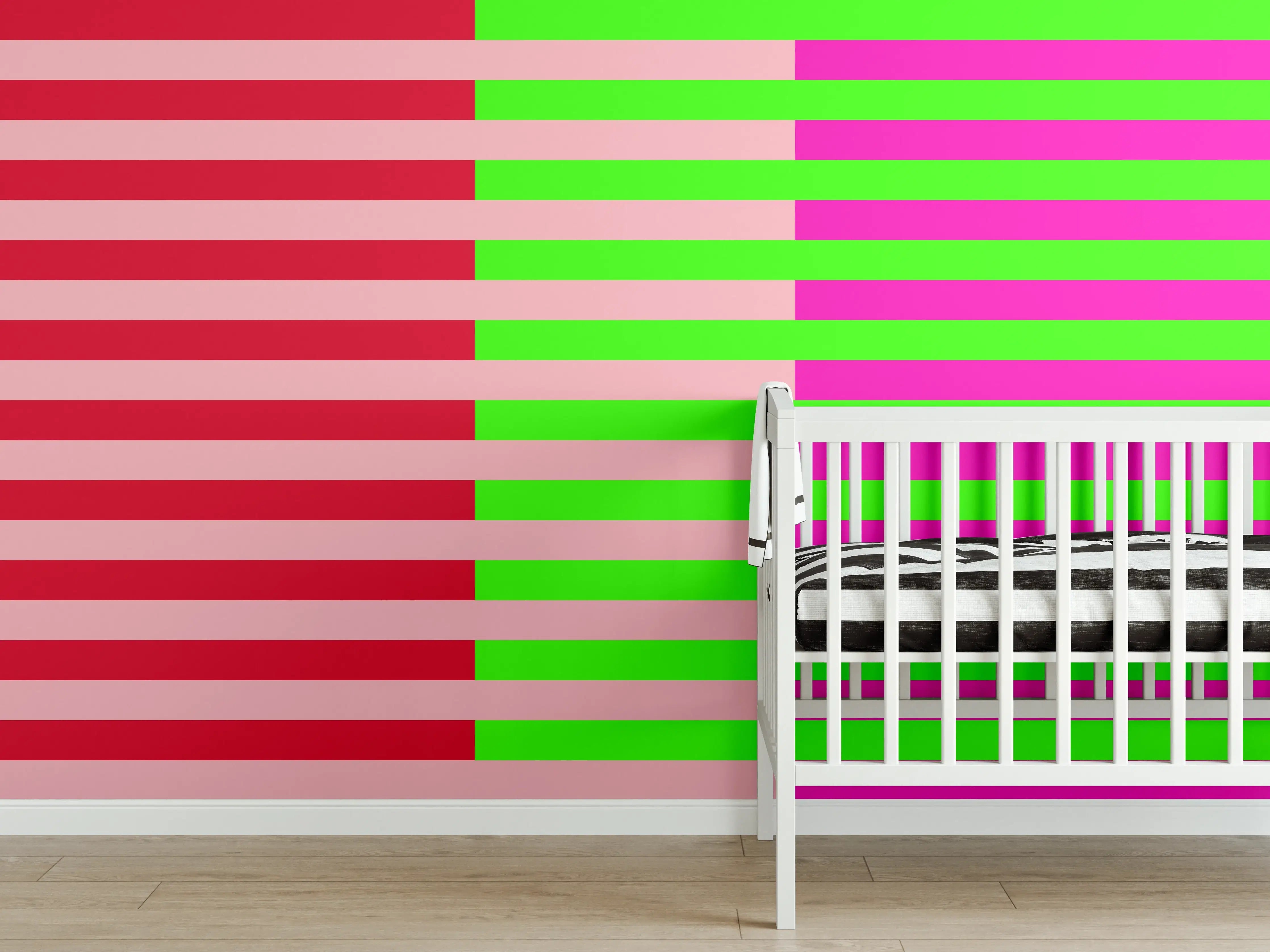 Babyzimmer Wandgestaltung - The Neons - Multy Stripes - Nox