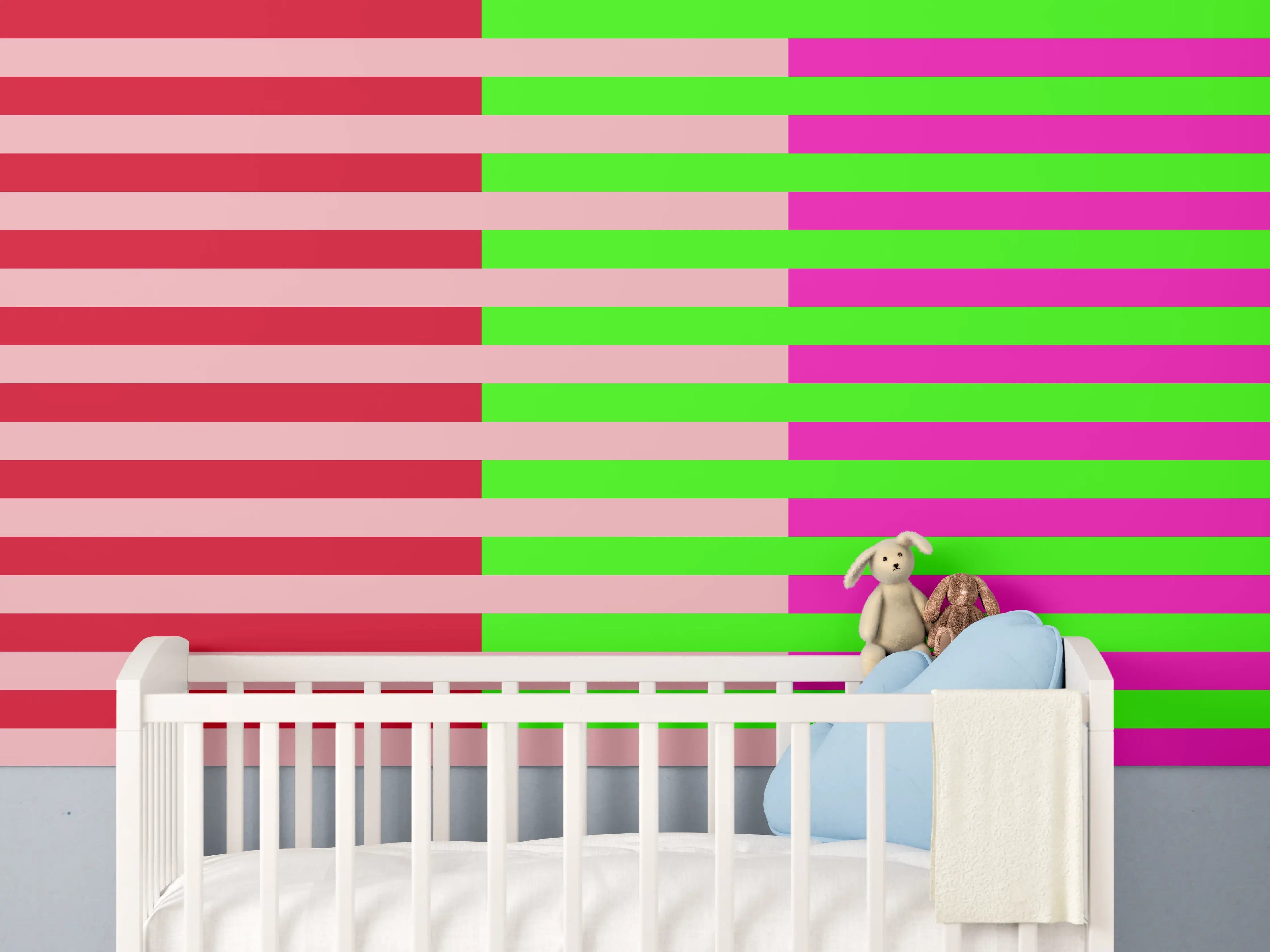 Babyzimmer Wandgestaltung - The Neons - Multy Stripes - Nox