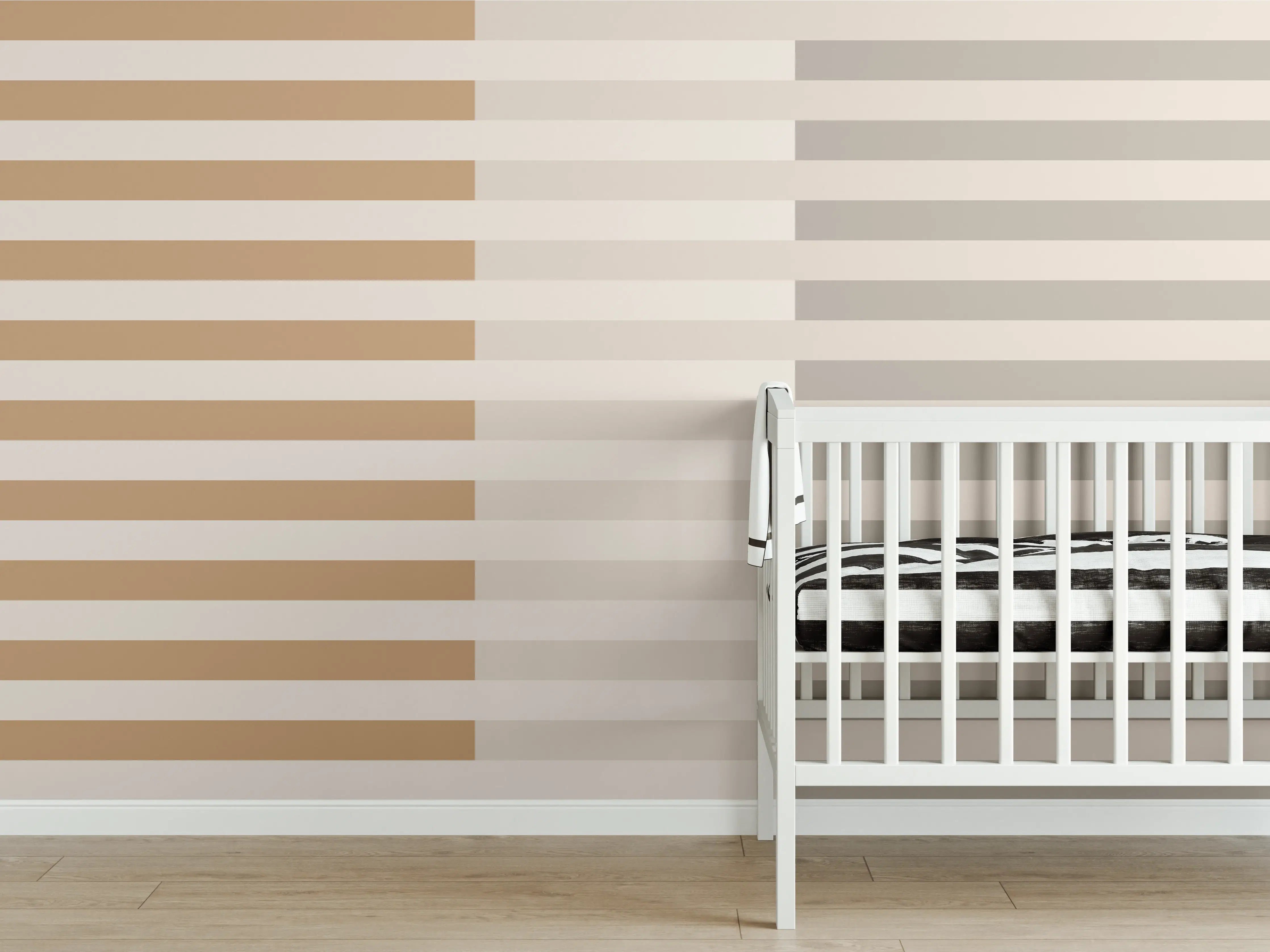 Babyzimmer Wandgestaltung - The Nudes - Multy Stripes - Caramel