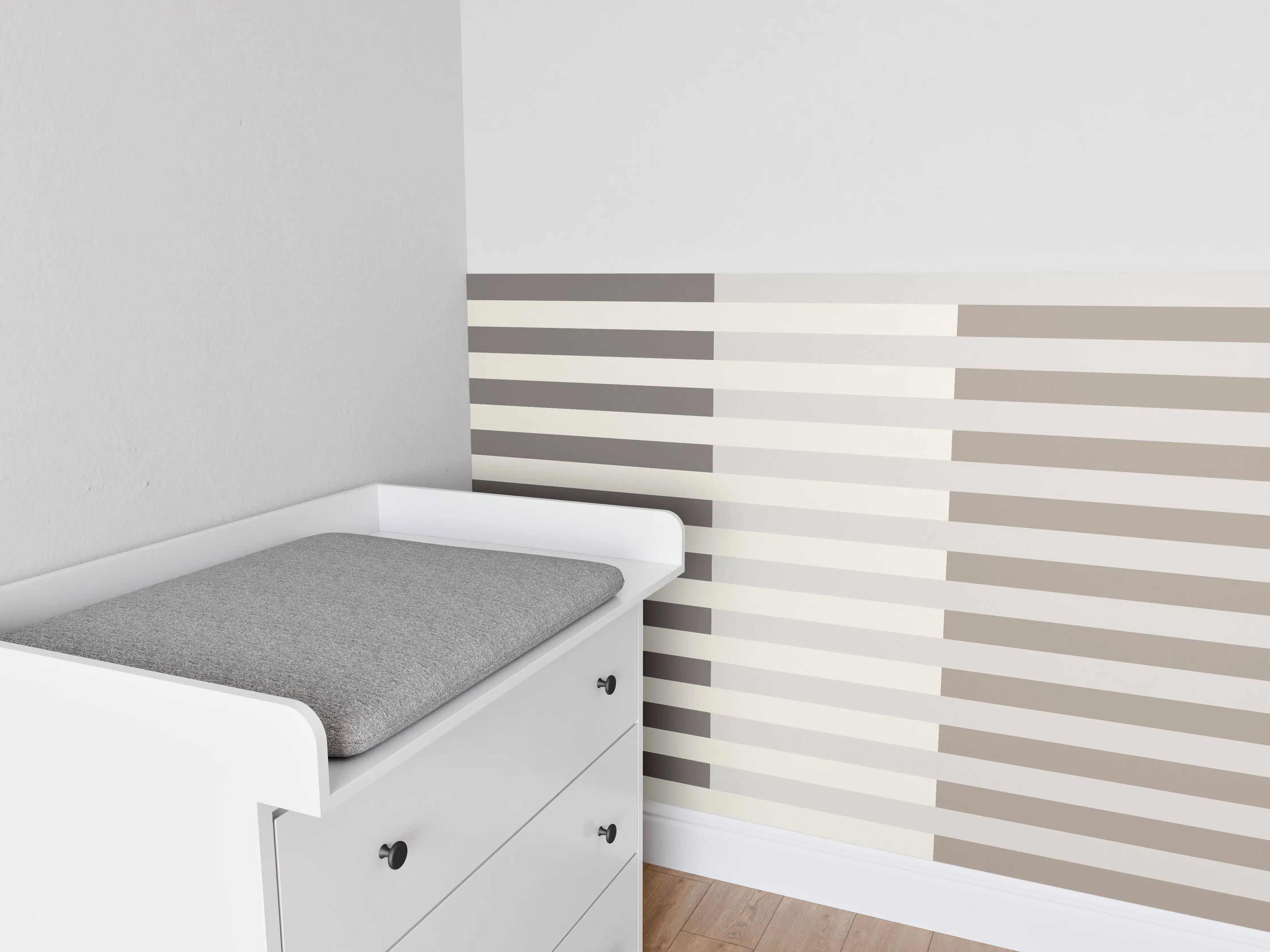 Babyzimmer Wandgestaltung - The Nudes - Multy Stripes - Fog