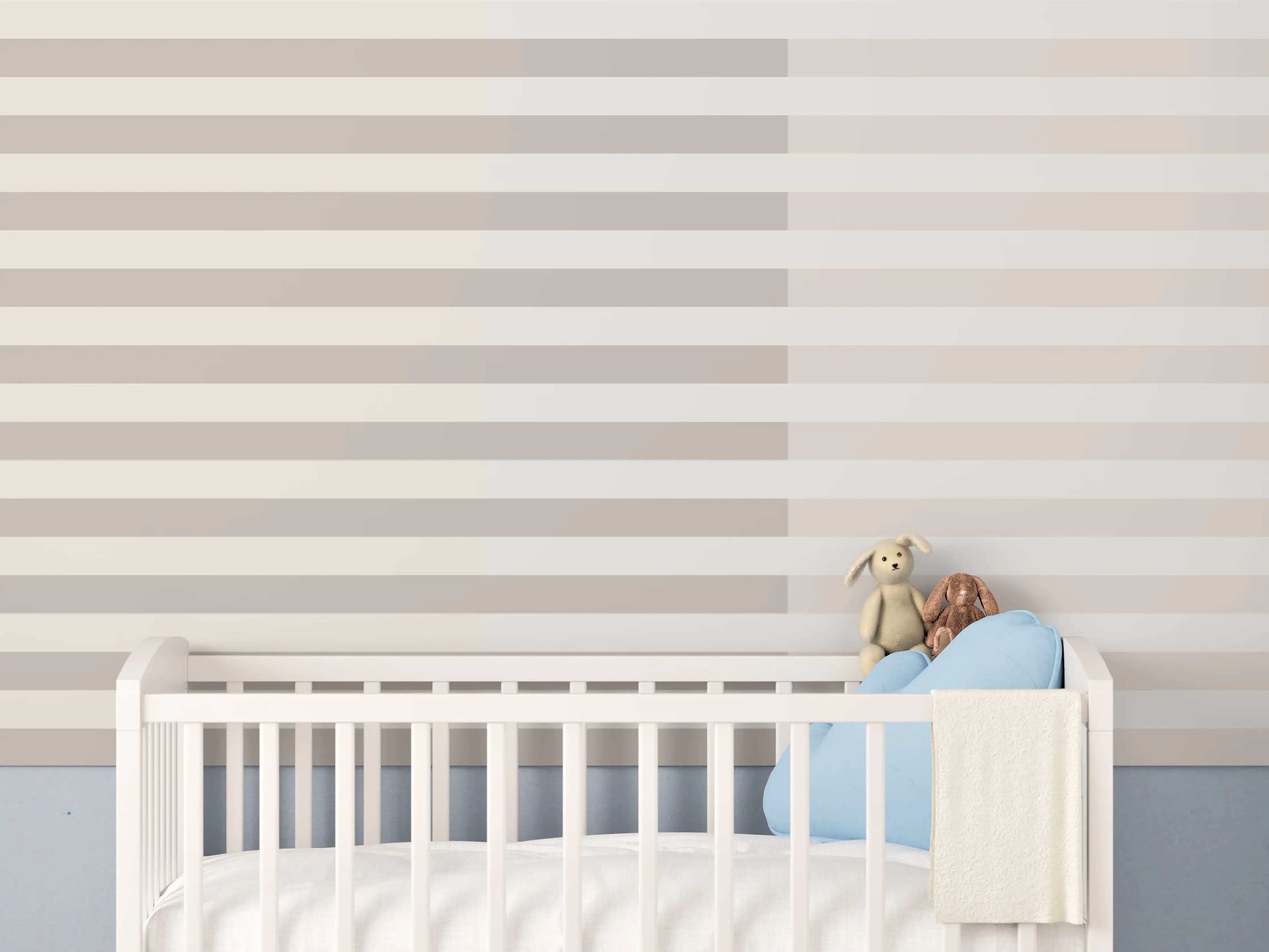 Babyzimmer Wandgestaltung - The Nudes - Multy Stripes - Latte