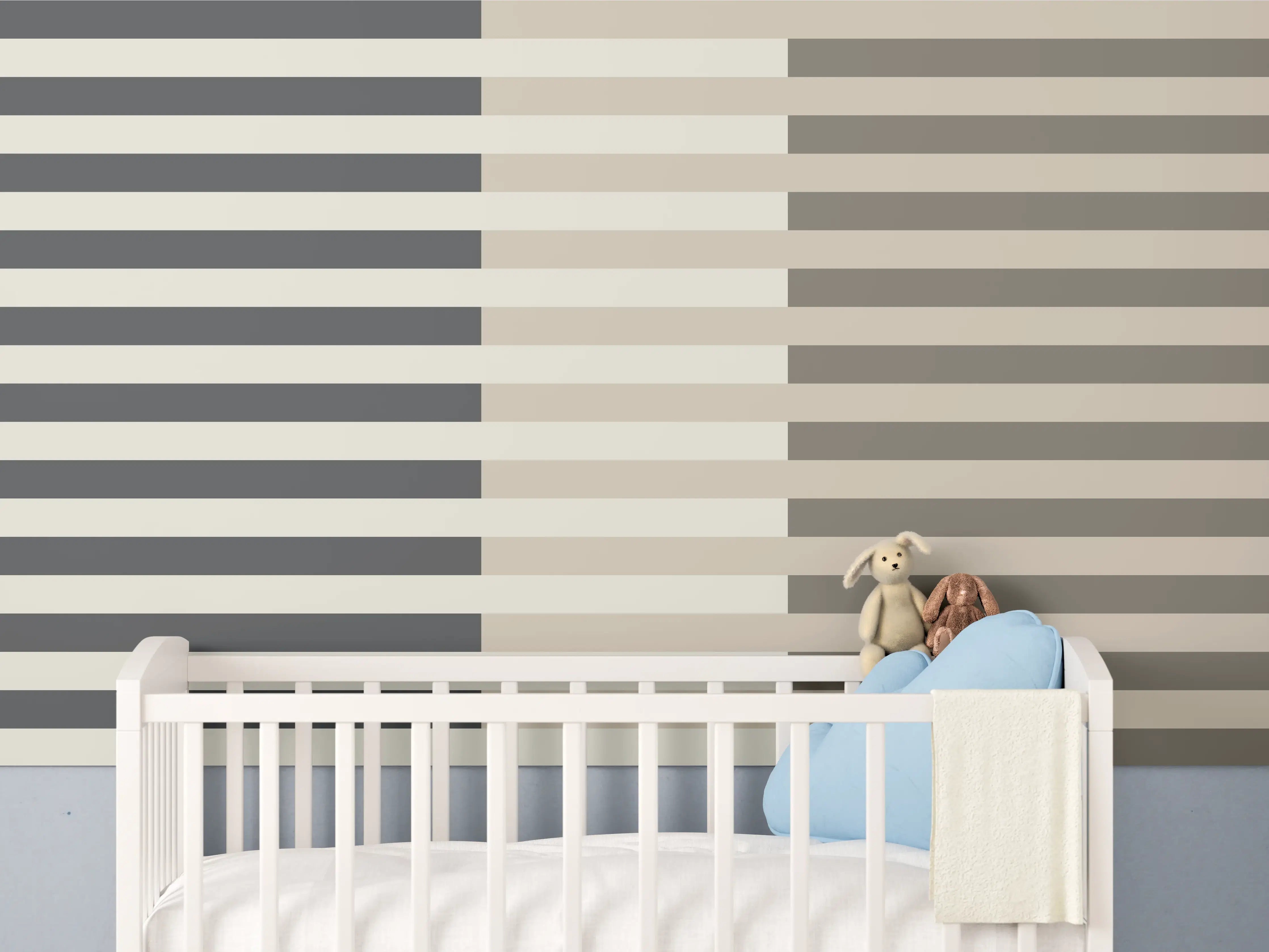Babyzimmer Wandgestaltung - The Nudes - Multy Stripes - Toffee