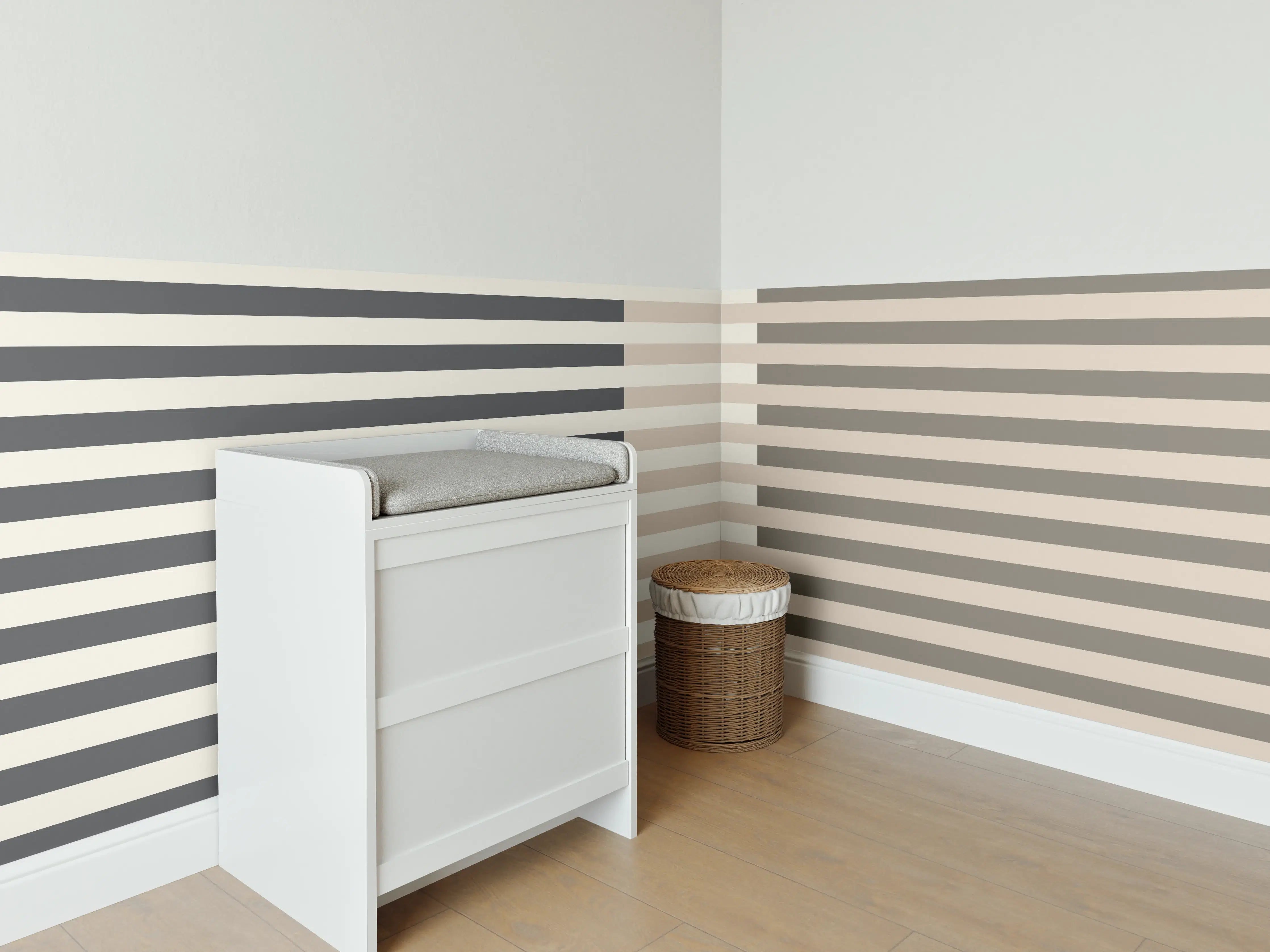 Babyzimmer Wandgestaltung - The Nudes - Multy Stripes - Toffee