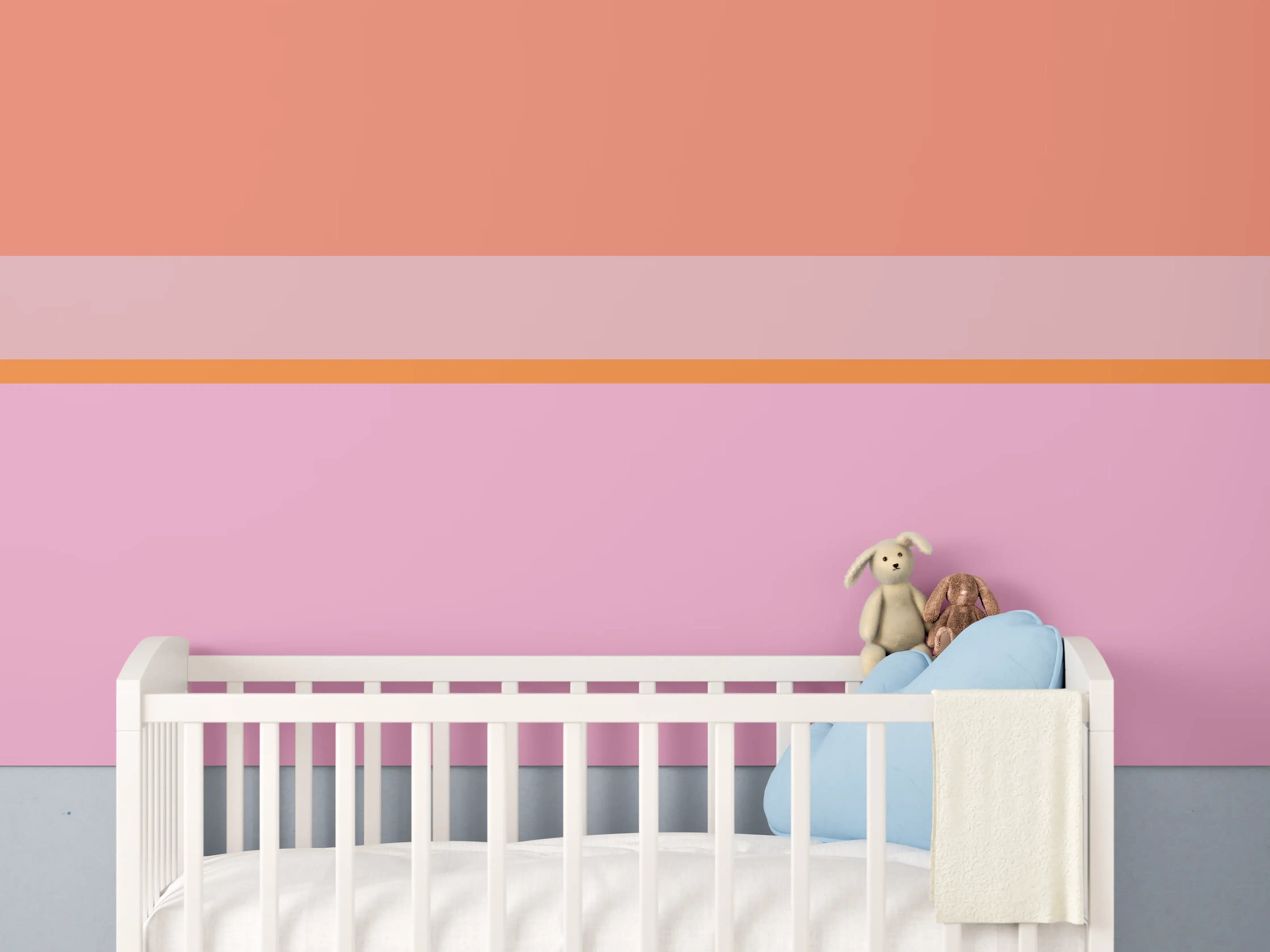Babyzimmer Wandgestaltung - The Oranges - Horizontal - Coral