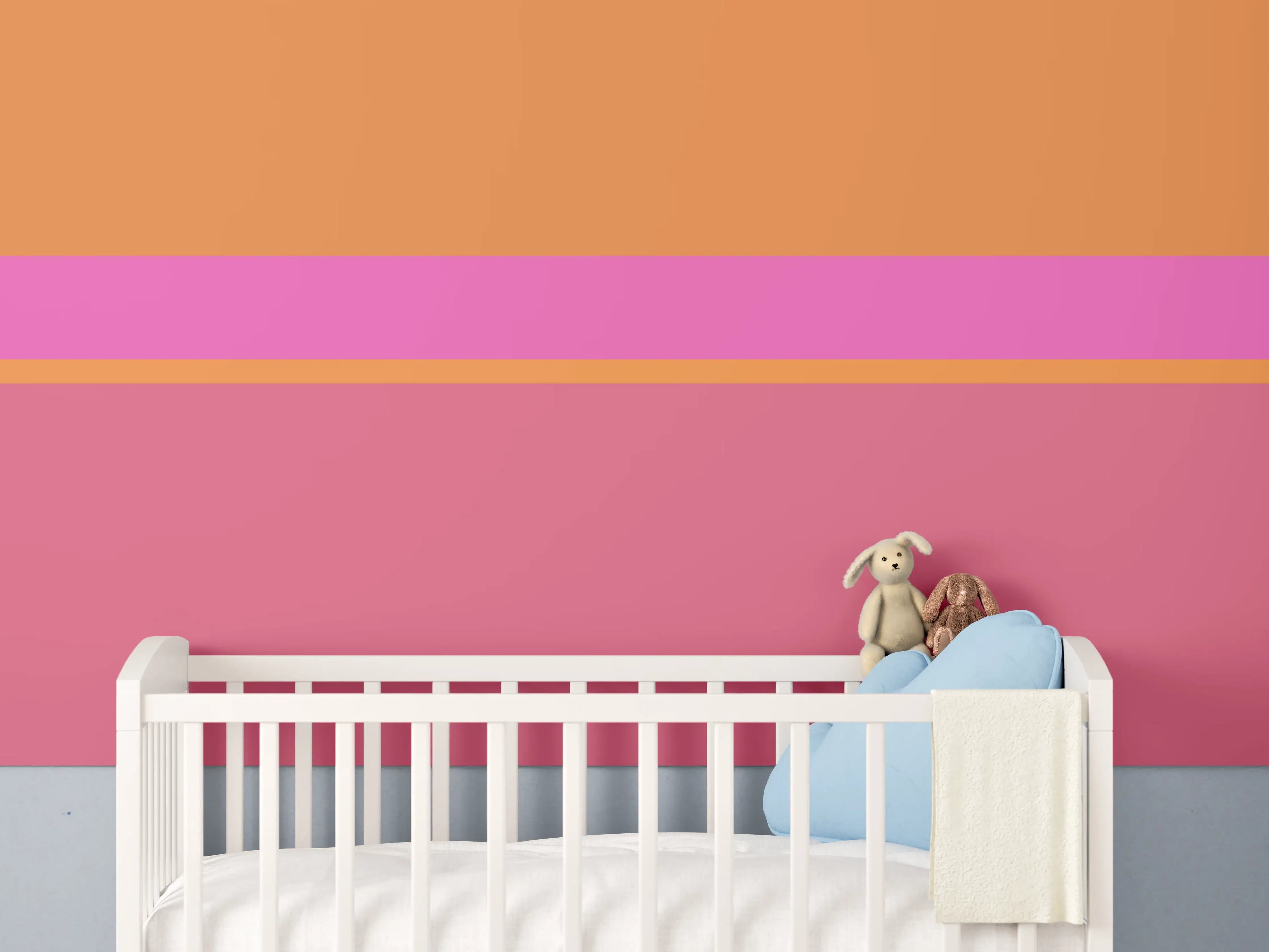 Babyzimmer Wandgestaltung - The Oranges - Horizontal - Fuchsia