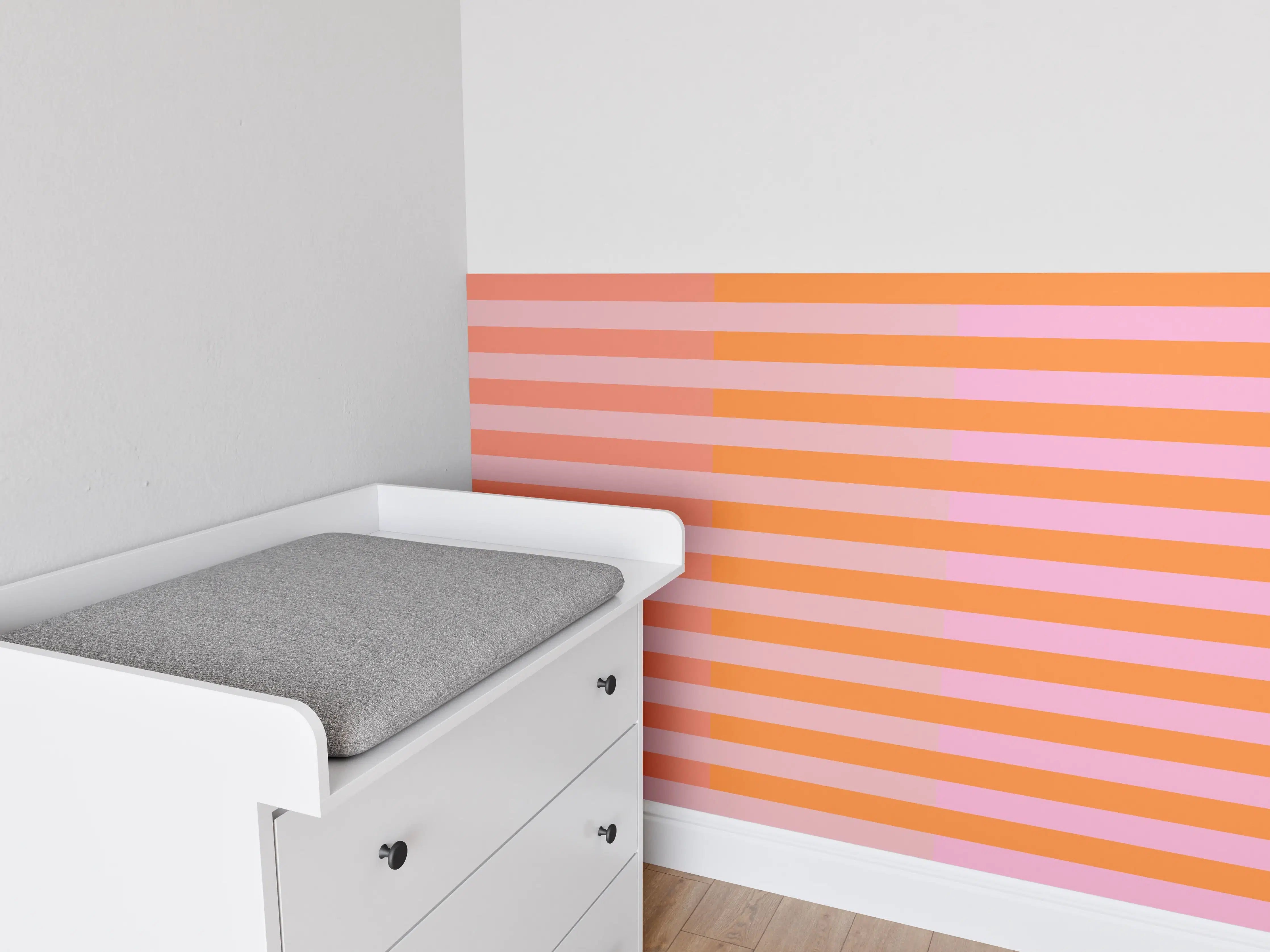 Babyzimmer Wandgestaltung - The Oranges - Multy Stripes - Coral