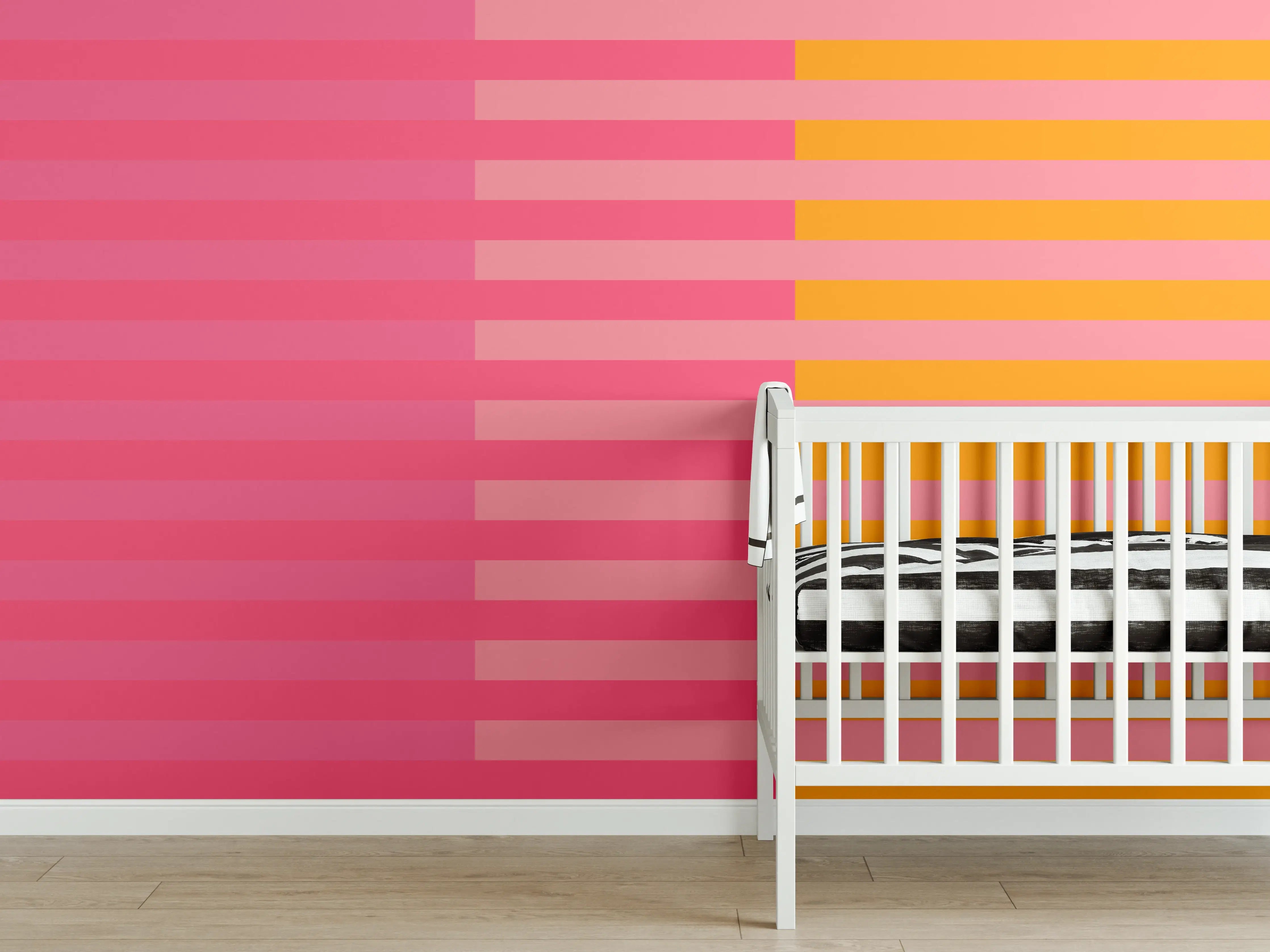 Babyzimmer Wandgestaltung - The Oranges - Multy Stripes - Raspberry