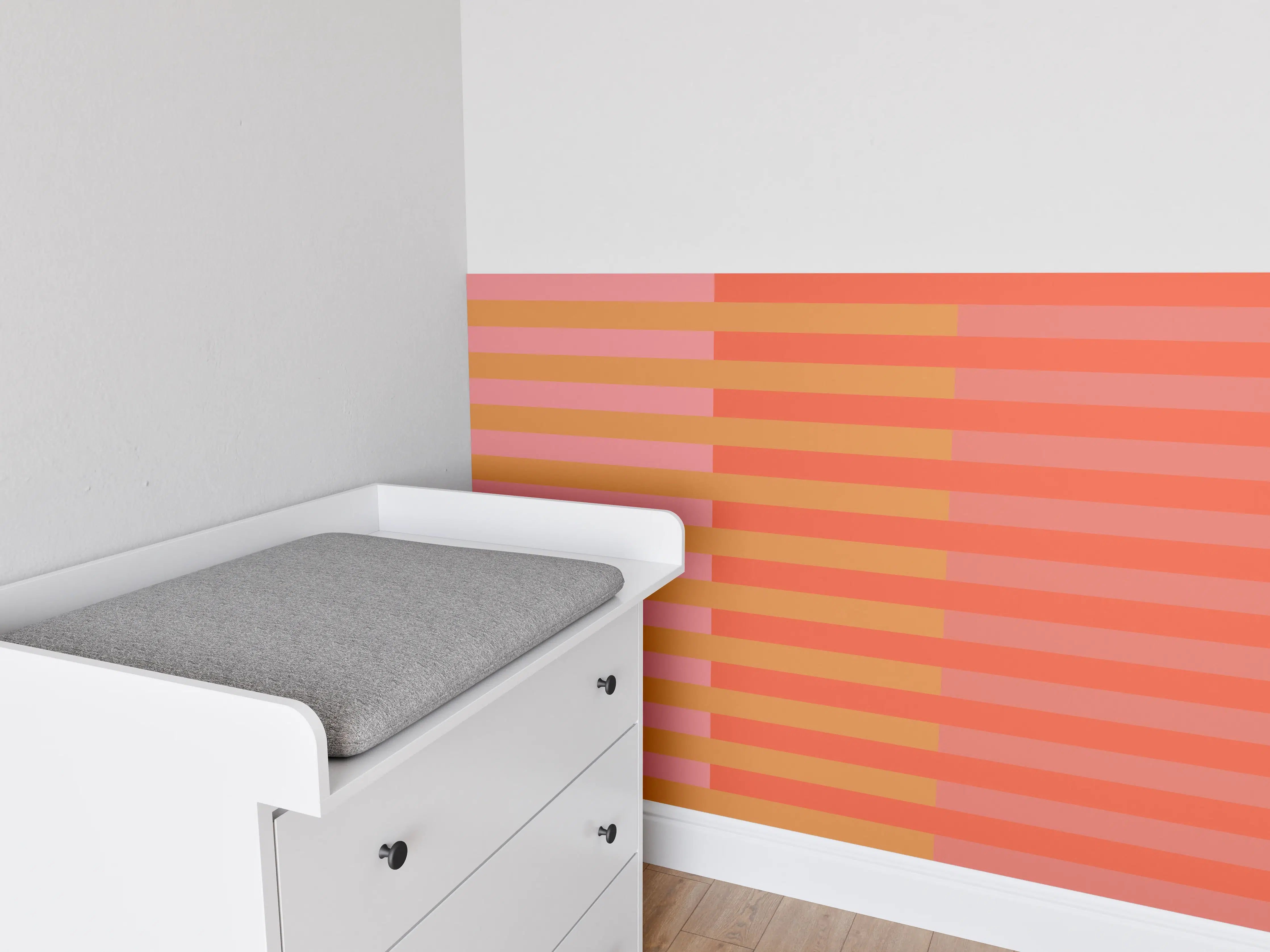 Babyzimmer Wandgestaltung - The Oranges - Multy Stripes - Salmon