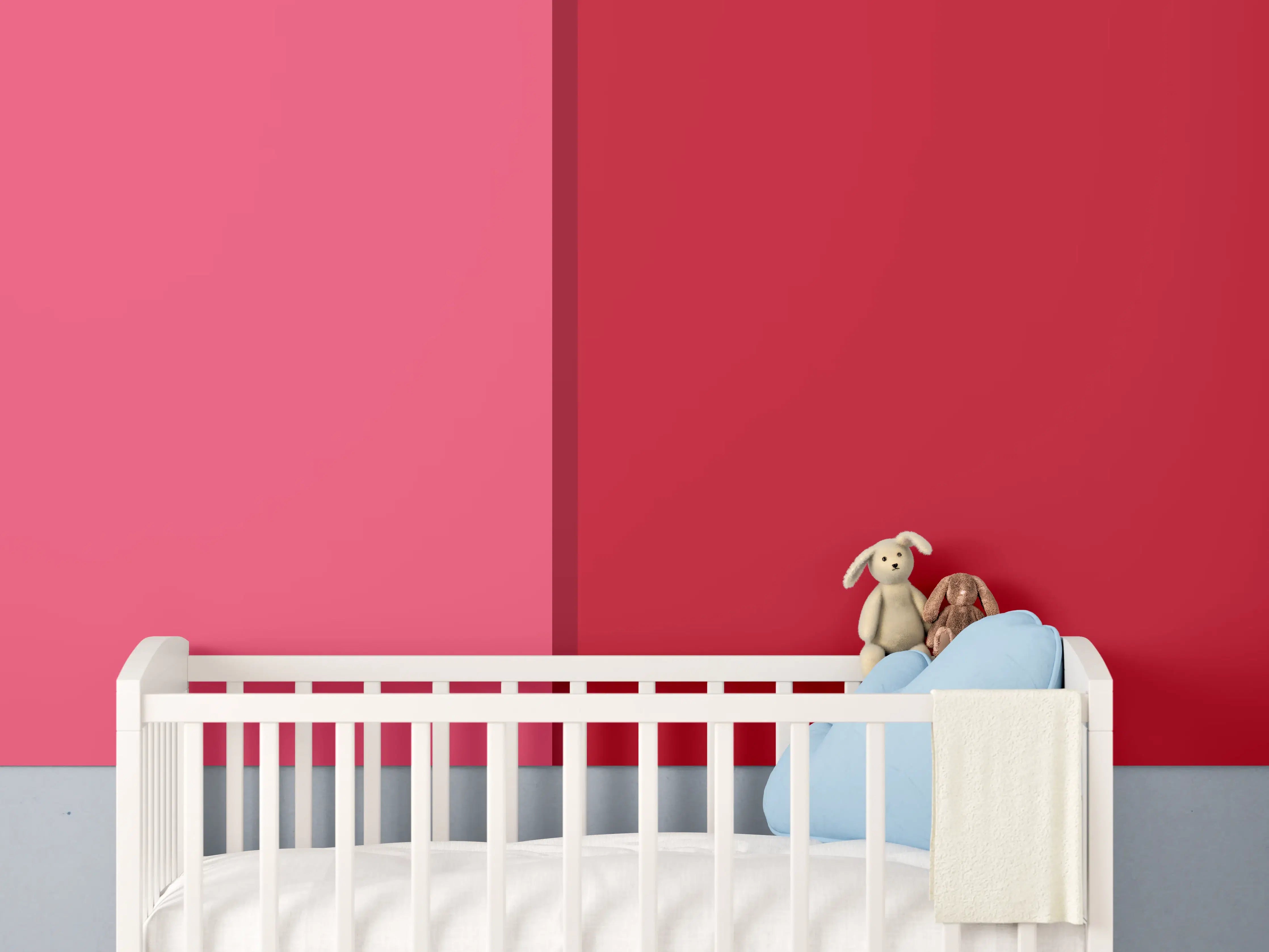 Babyzimmer Wandgestaltung - The Reds - Easy Vertikal - Pommagranate