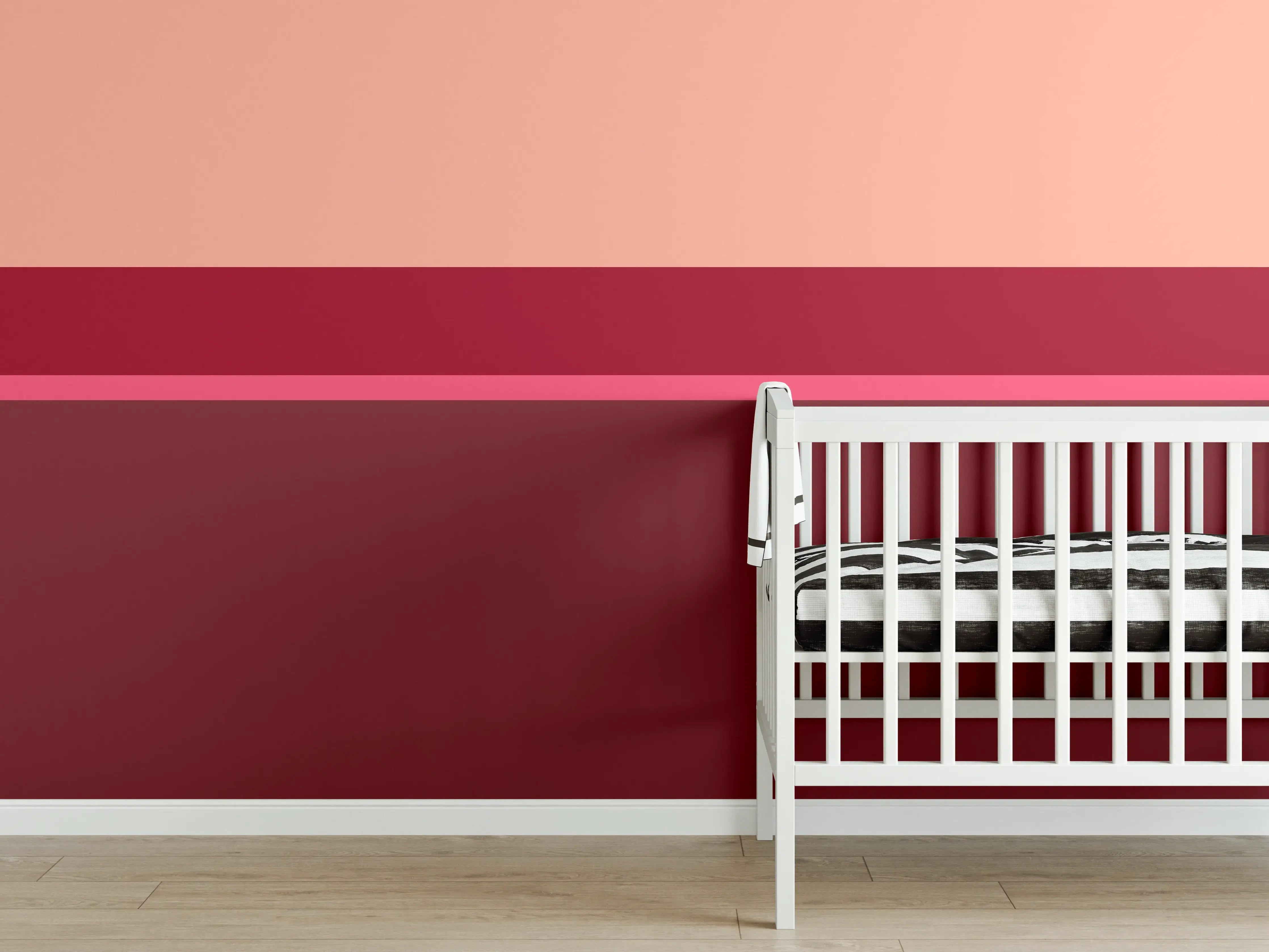 Babyzimmer Wandgestaltung - The Reds - Horizontal - Cherry