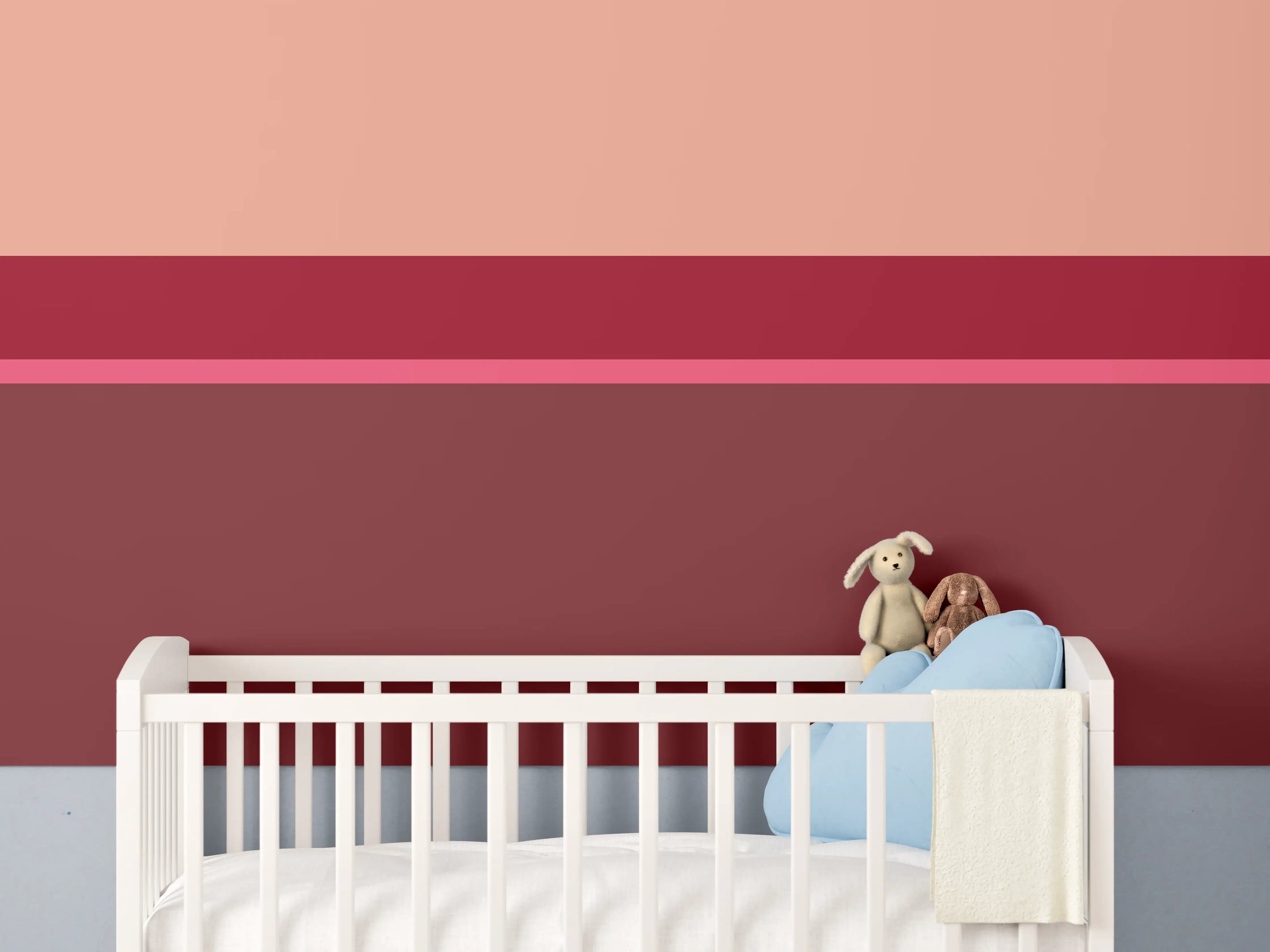 Babyzimmer Wandgestaltung - The Reds - Horizontal - Cherry