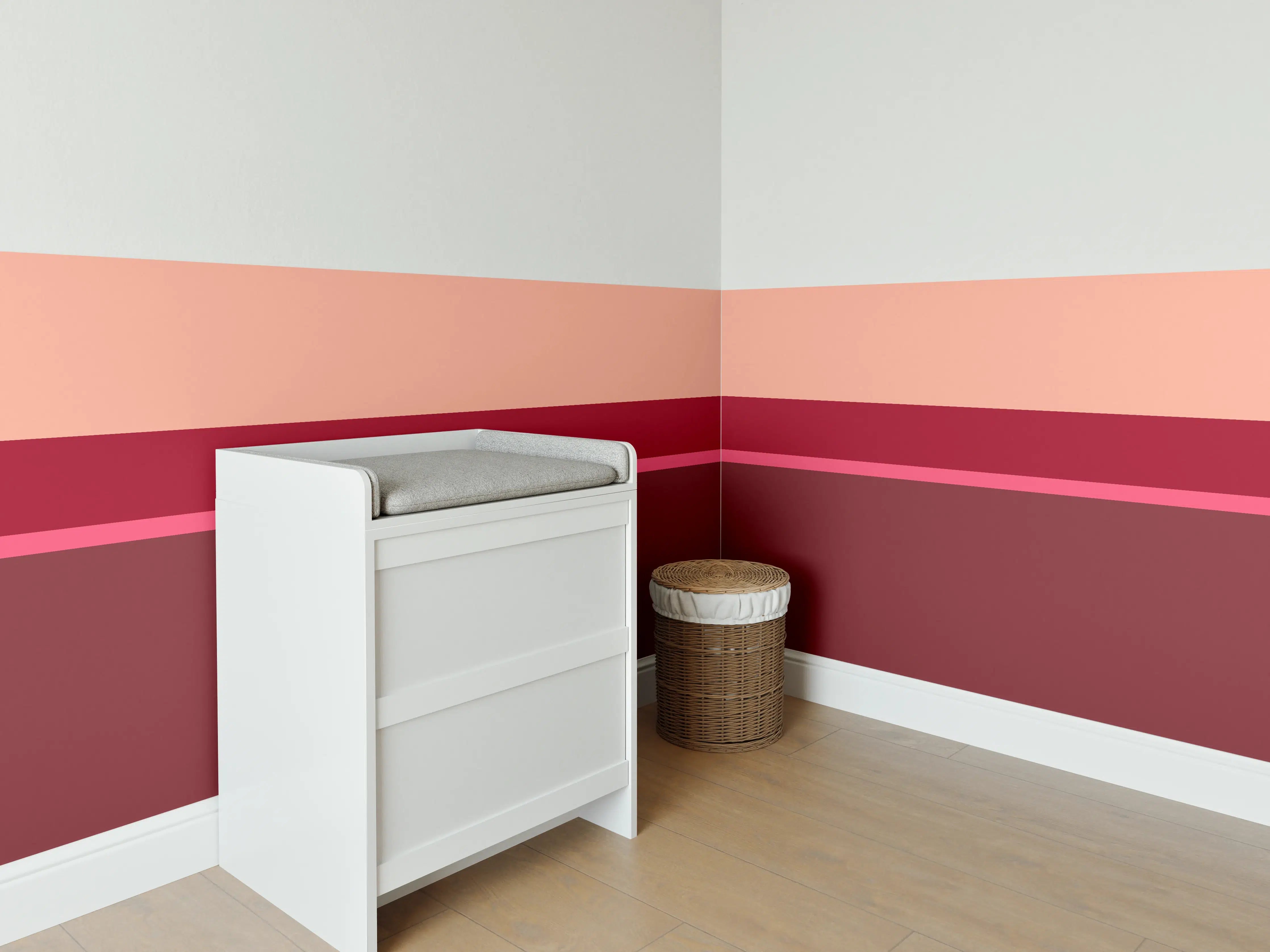 Babyzimmer Wandgestaltung - The Reds - Horizontal - Cherry