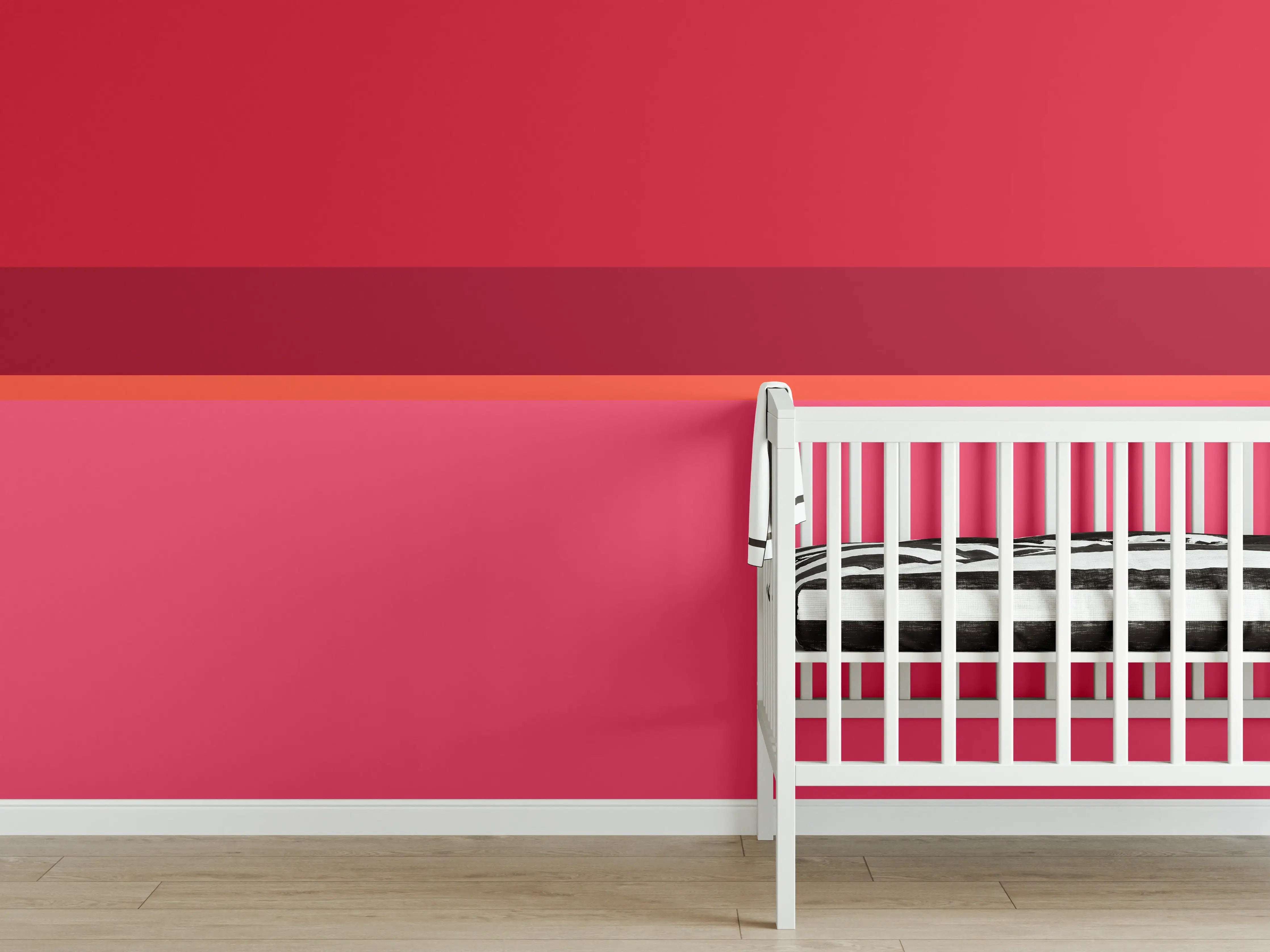 Babyzimmer Wandgestaltung - The Reds - Horizontal - Pommagranate