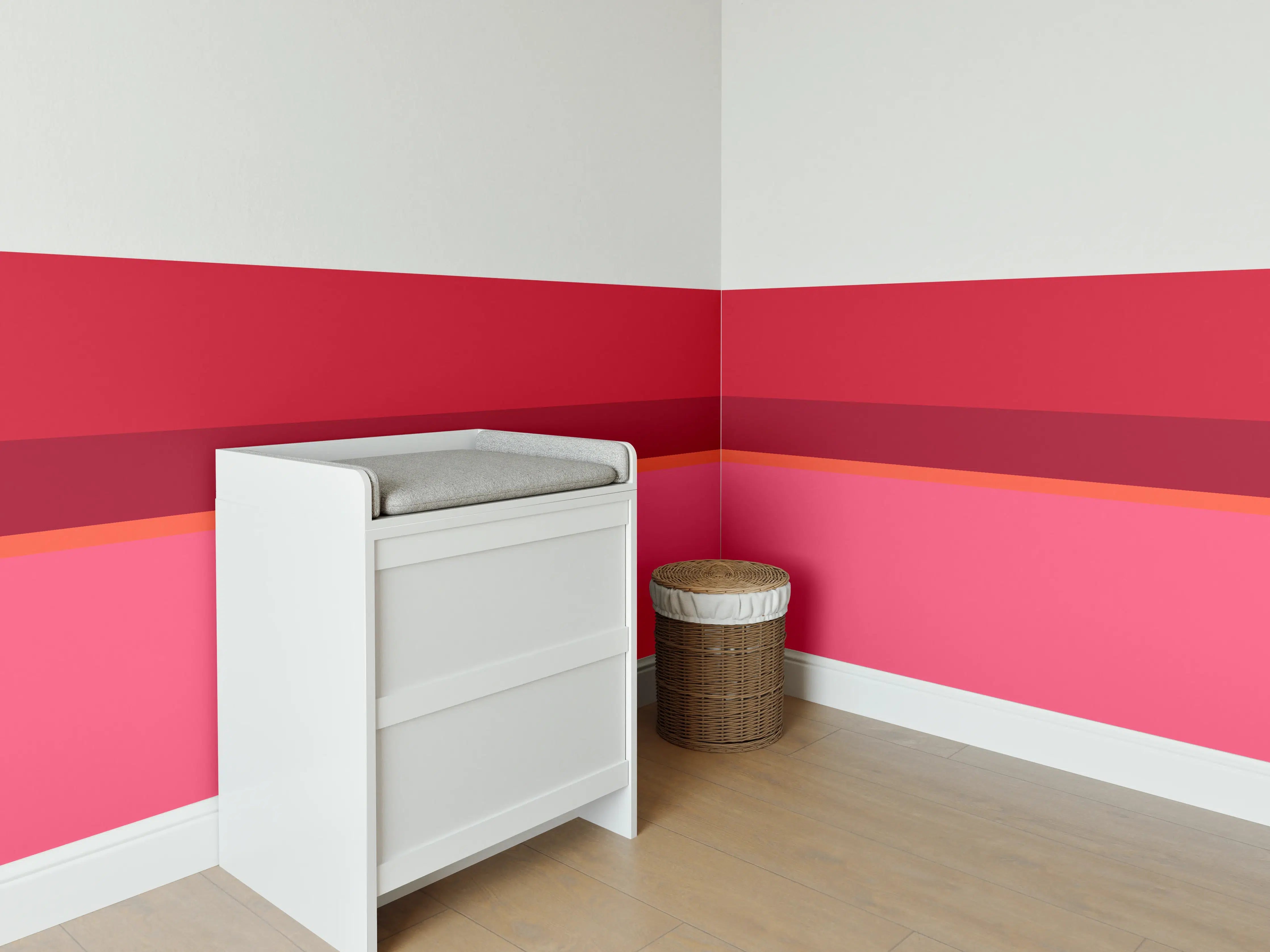 Babyzimmer Wandgestaltung - The Reds - Horizontal - Pommagranate