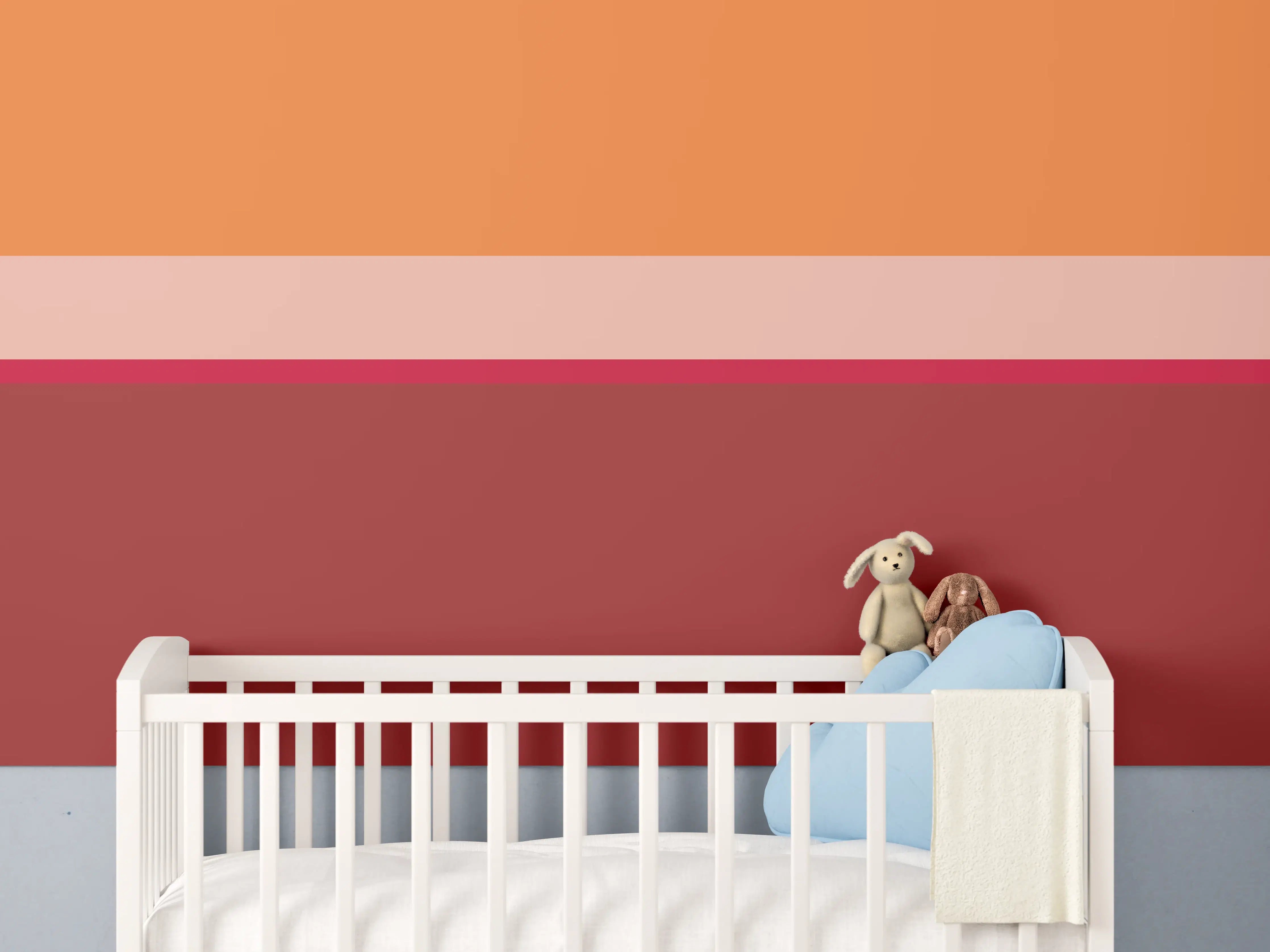 Babyzimmer Wandgestaltung - The Reds - Horizontal - Sangria