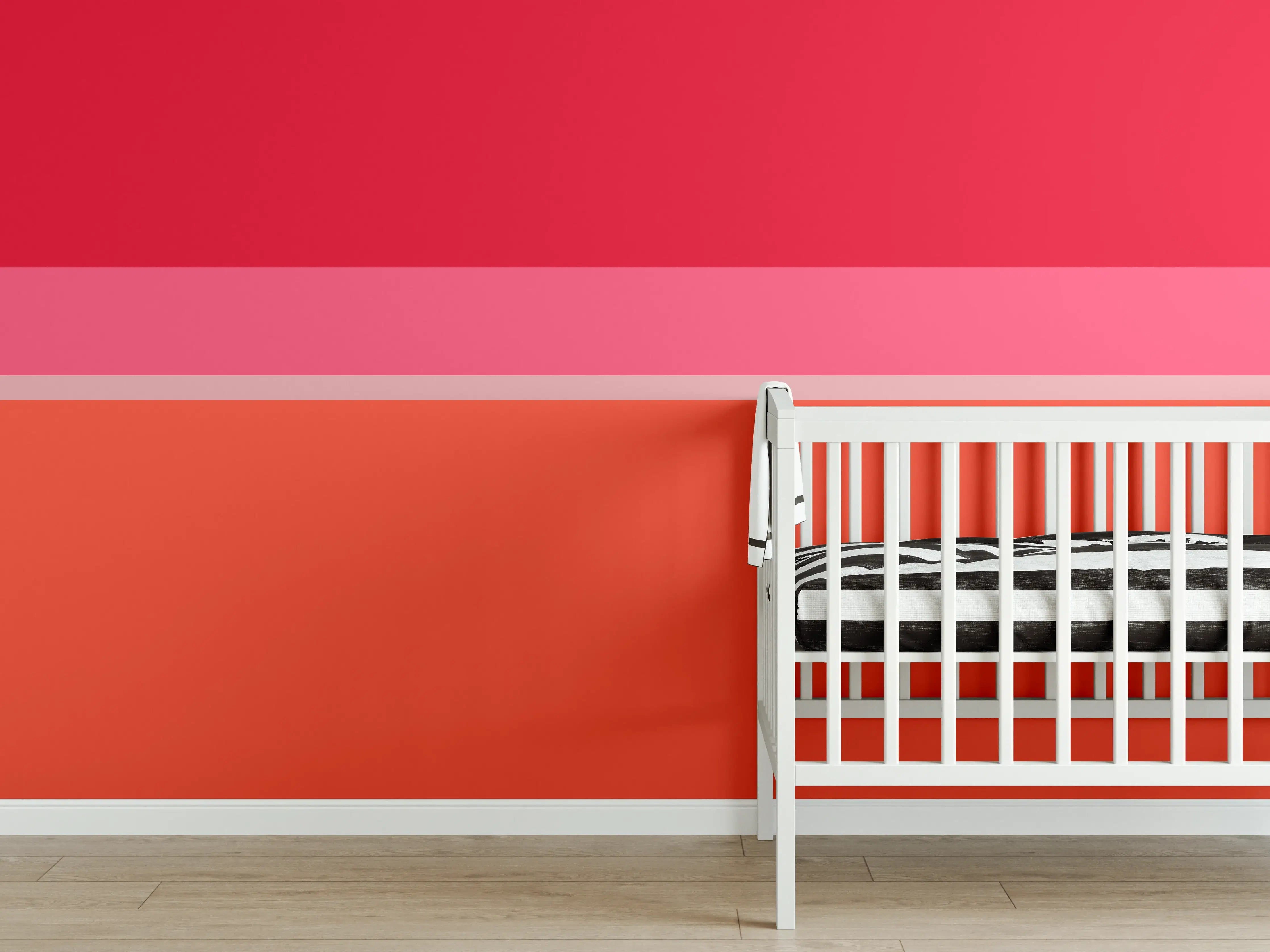 Babyzimmer Wandgestaltung - The Reds - Horizontal - Strawberry