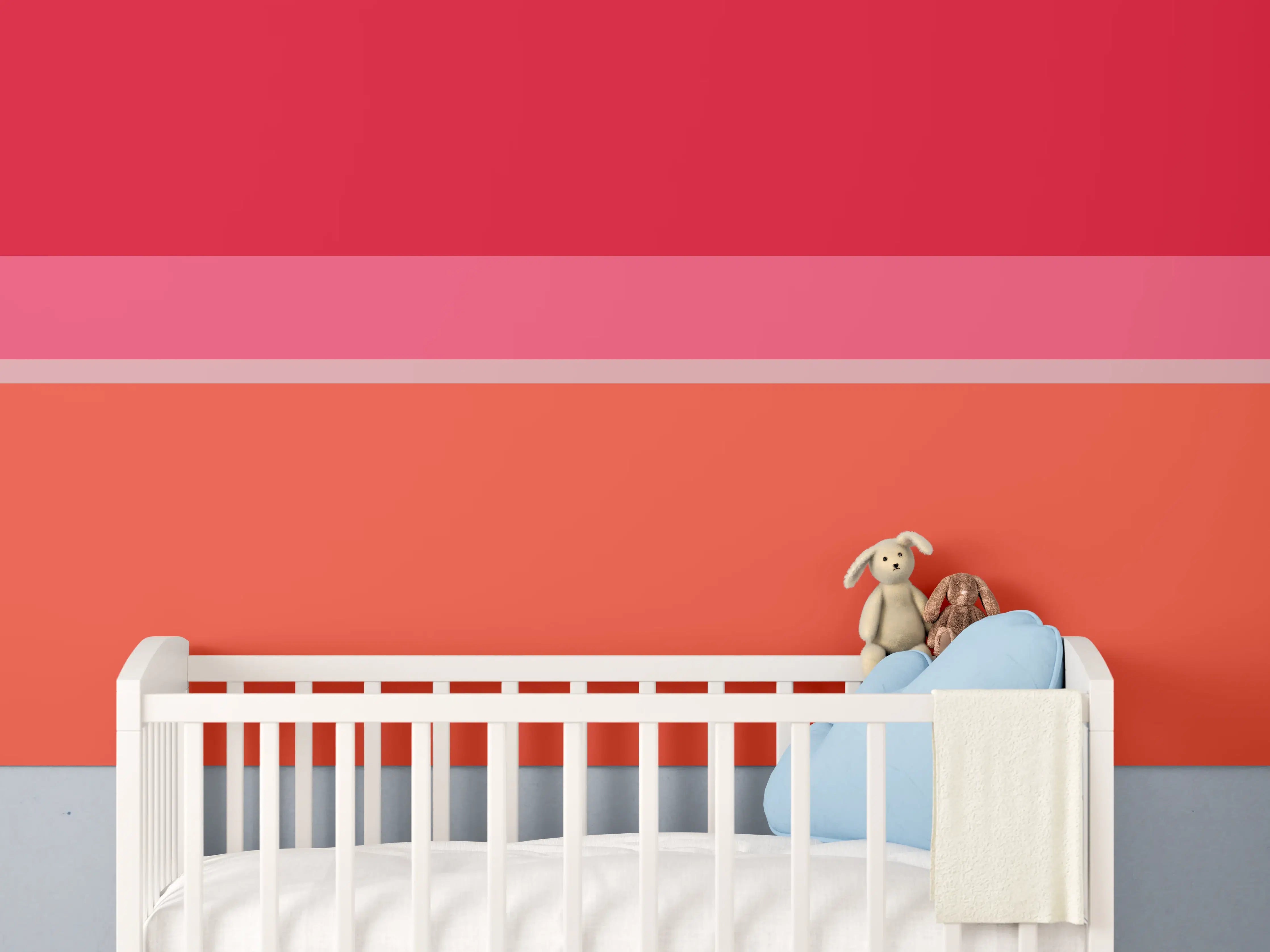 Babyzimmer Wandgestaltung - The Reds - Horizontal - Strawberry
