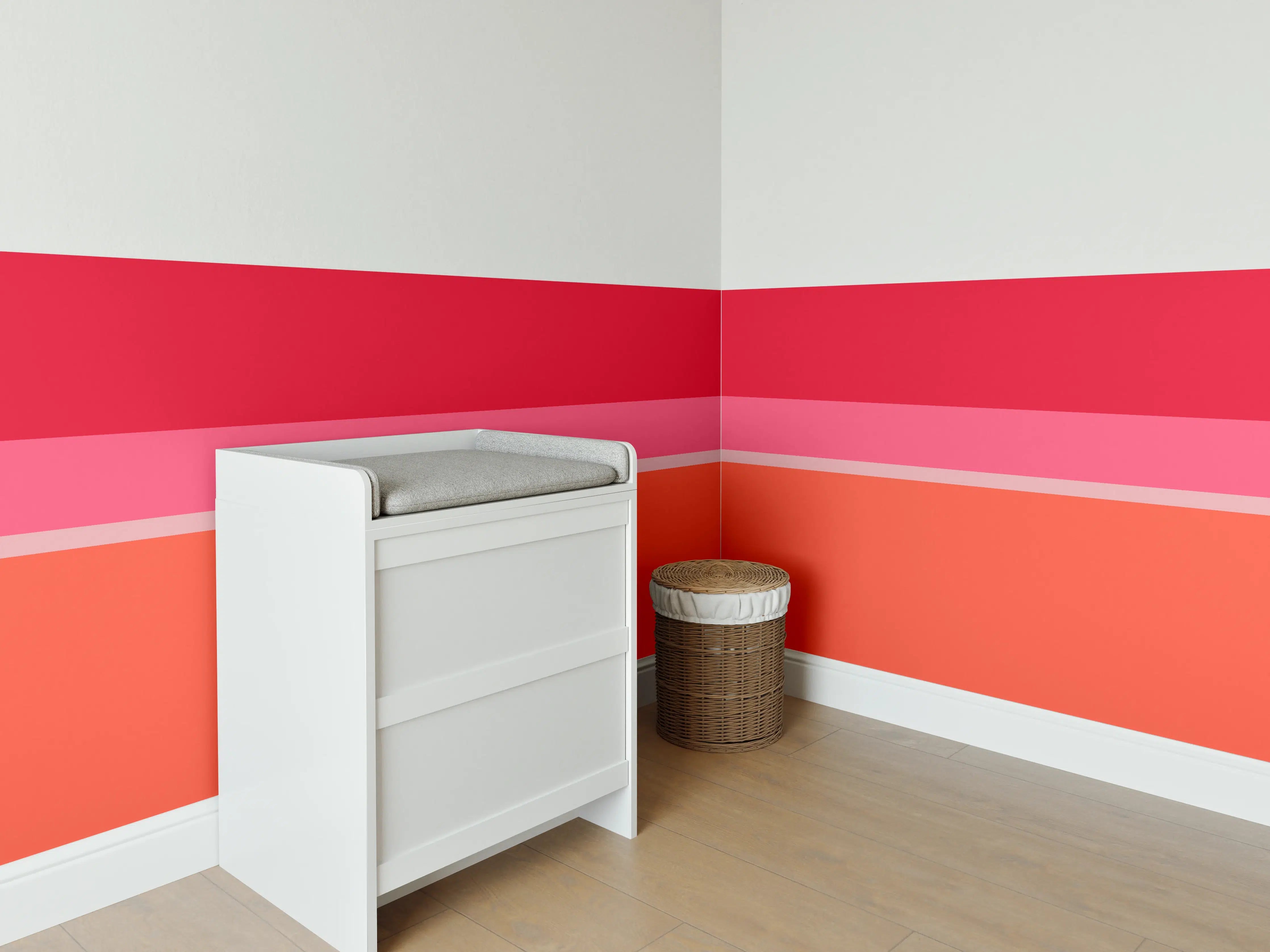 Babyzimmer Wandgestaltung - The Reds - Horizontal - Strawberry