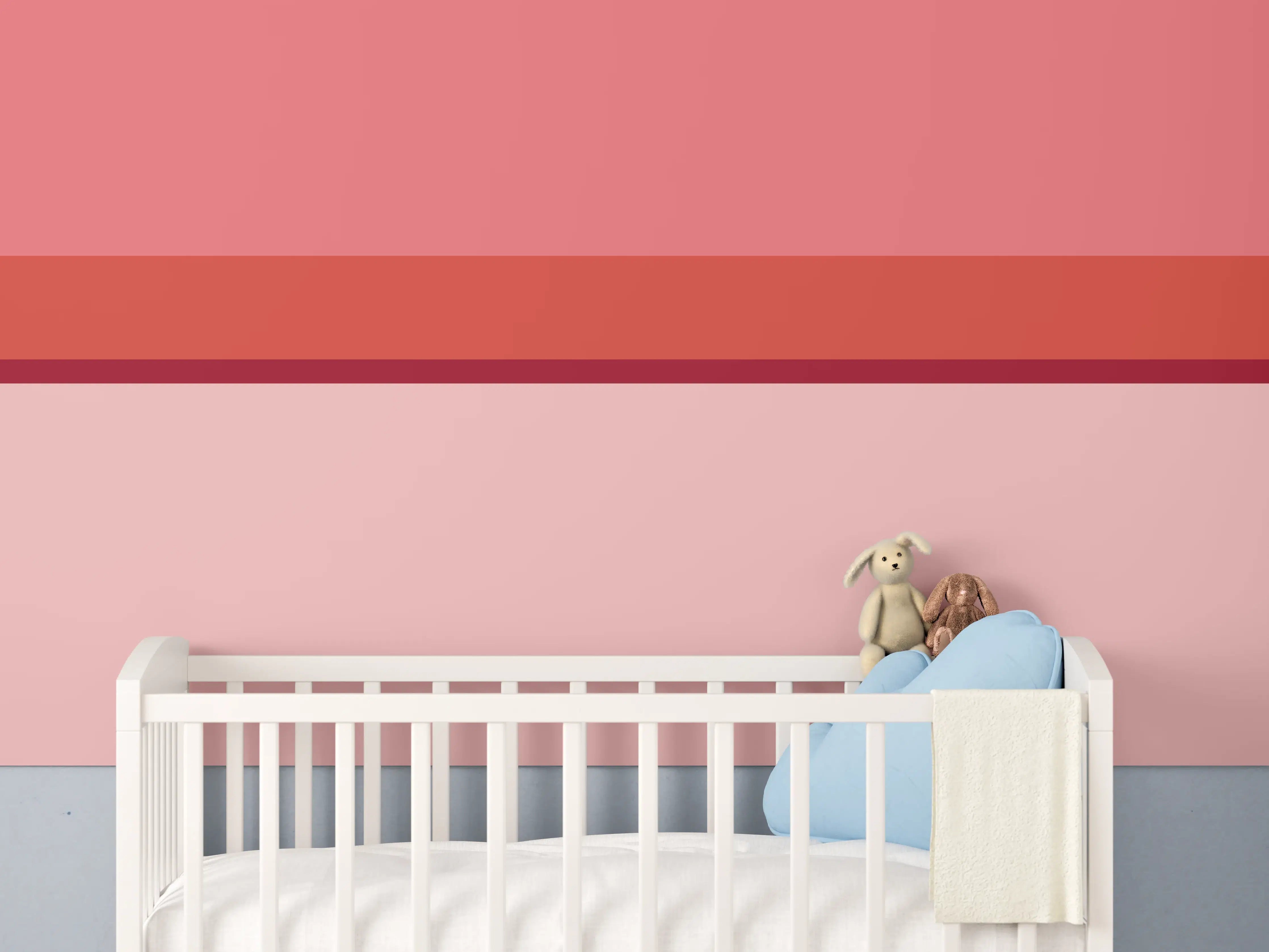 Babyzimmer Wandgestaltung - The Reds - Horizontal - Tomato